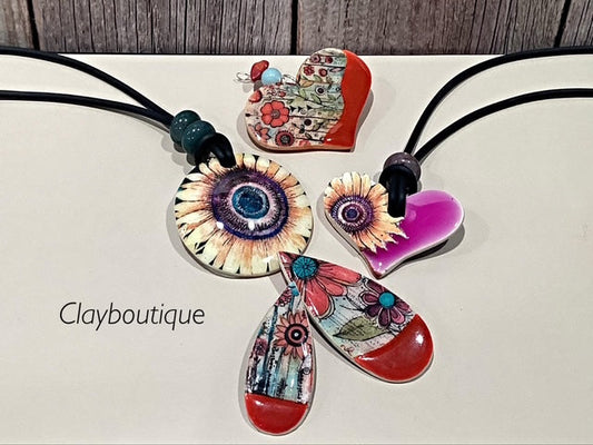 Tutorial: Polymer Clay Folk Art Jewelry By: Deb Tranovich of ClayBoutique on YouTube