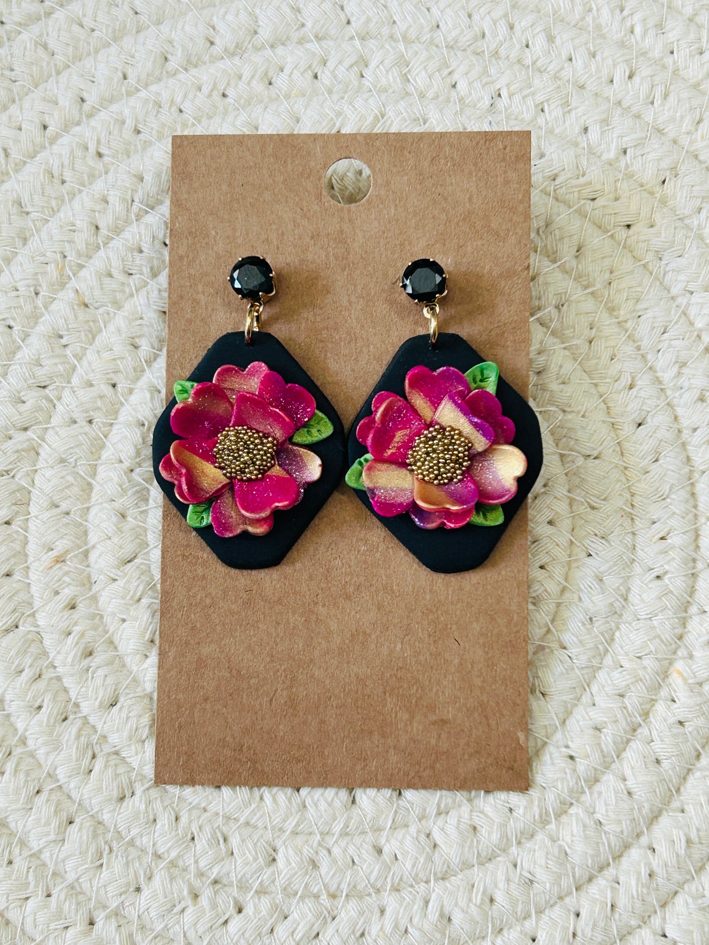 Ombre Blossom Statement Dangle Earrings