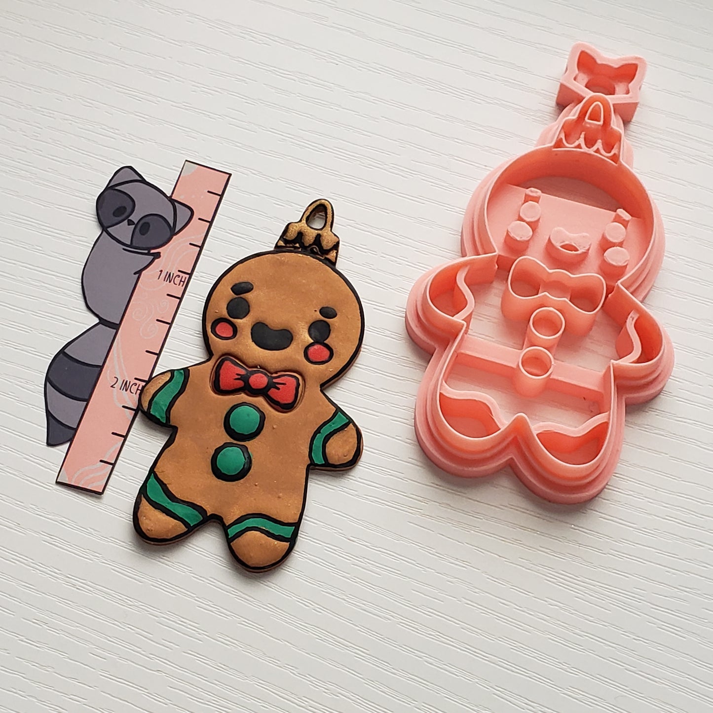 Sweet Gingerbread Man Imprint Ornament Polymer Clay Cutter TPAB