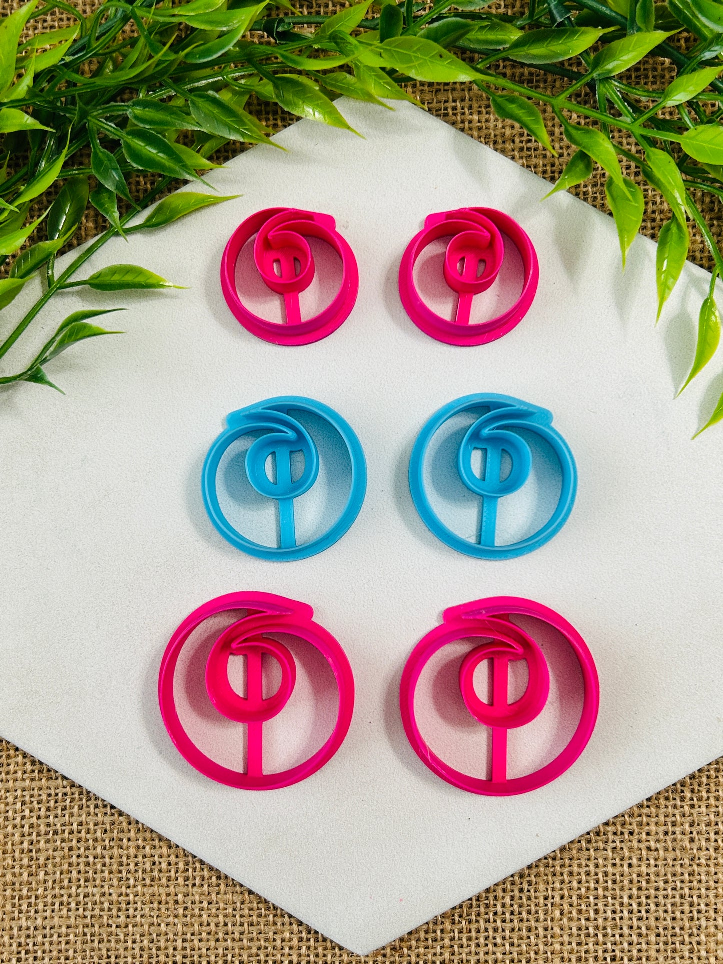 2pc Curvy Spiral Outline Cutter Set Polymer Clay Cutter 6 Sizes You Choose