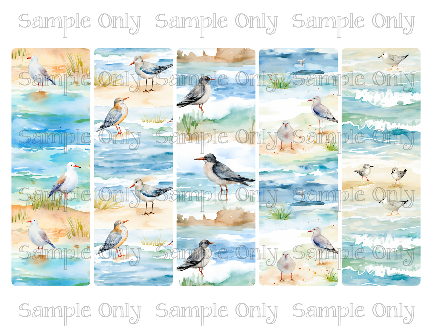 Bookmark Coastal Birds Image Sheet For Polymer Clay Transfer Decal DIGITAL FILE OR PRINTED