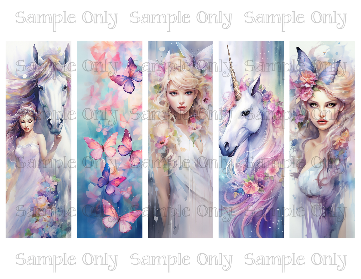 Fairy Bookmark Set 01 Printed Water Soluble Image Transfer Sheet For Polymer Clay