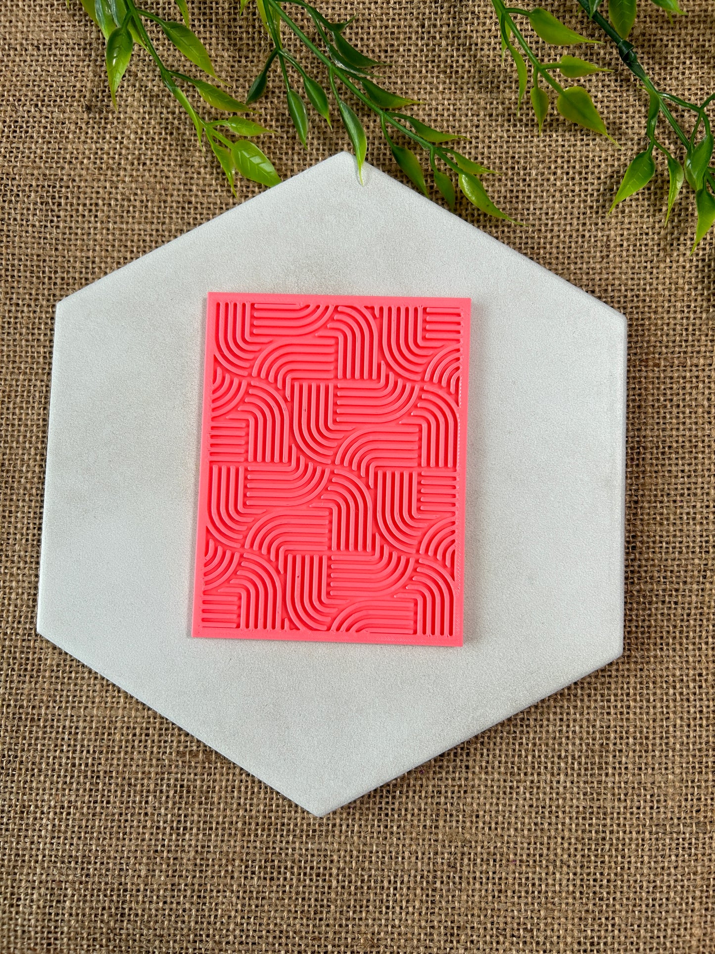 Modern Corners Pattern Texture Stamp For Polymer Clay