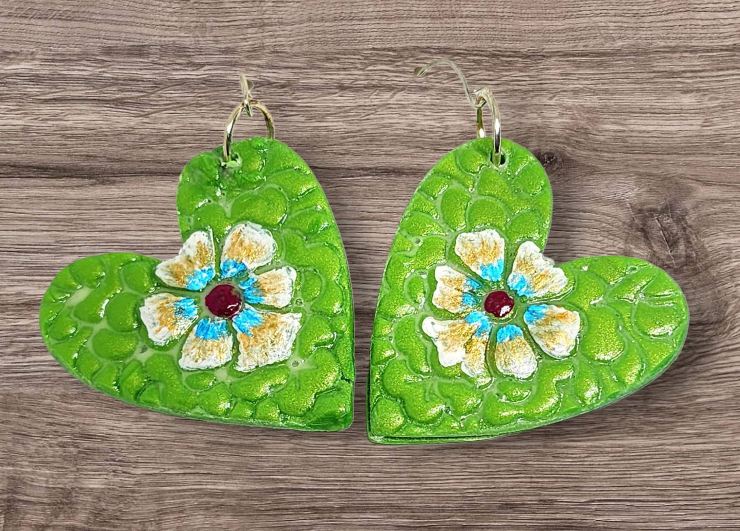 Floral Heart Imprint Polymer Clay Cutter Set 2 Sizes YOU CHOOSE
