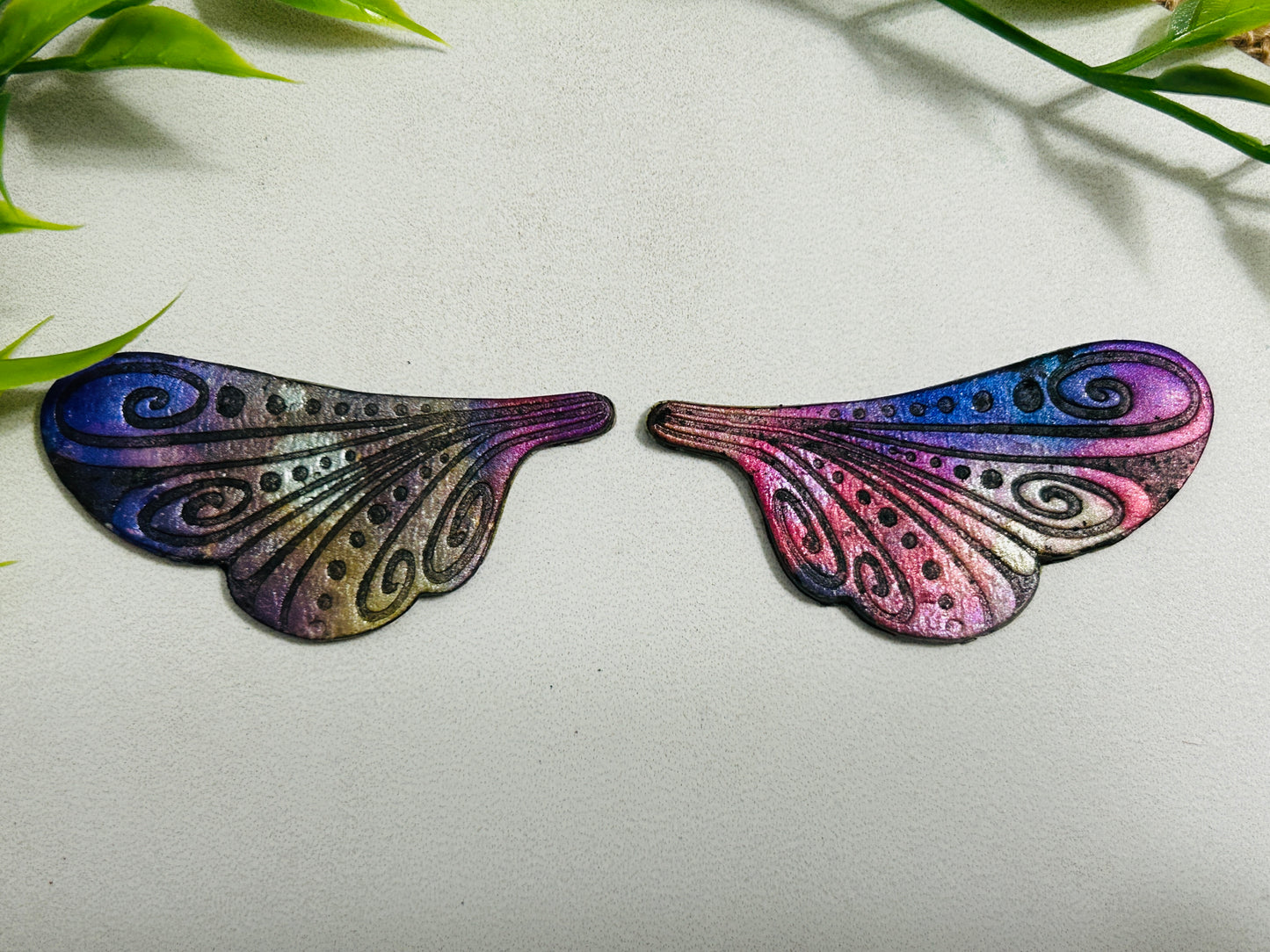 2pc Whimsy Spiral Fairy Wing Imprint Polymer Clay Cutter Set