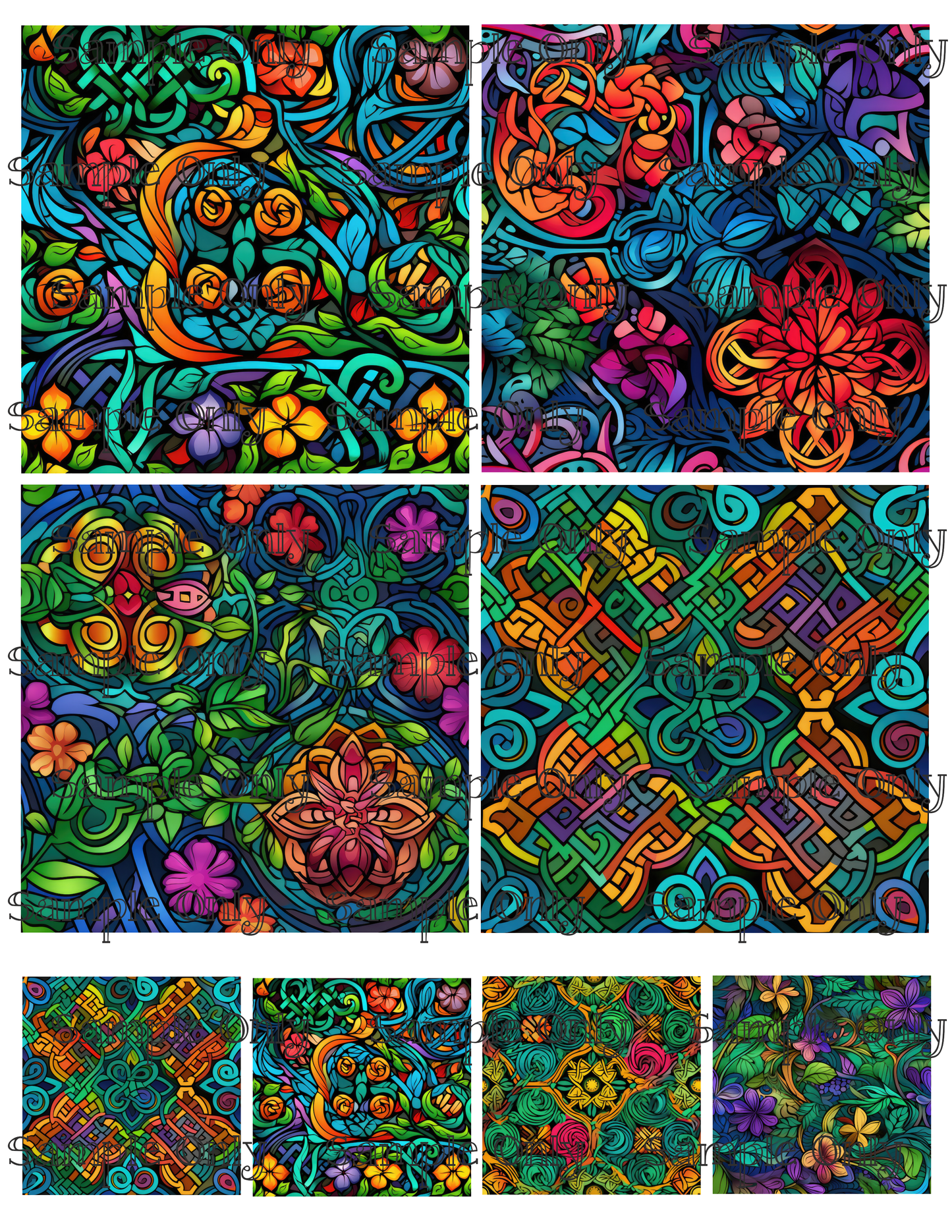 4 Inch Celtic Knots Set 01 Image Sheet For Polymer Clay Transfer Decal DIGITAL FILE OR PRINTED