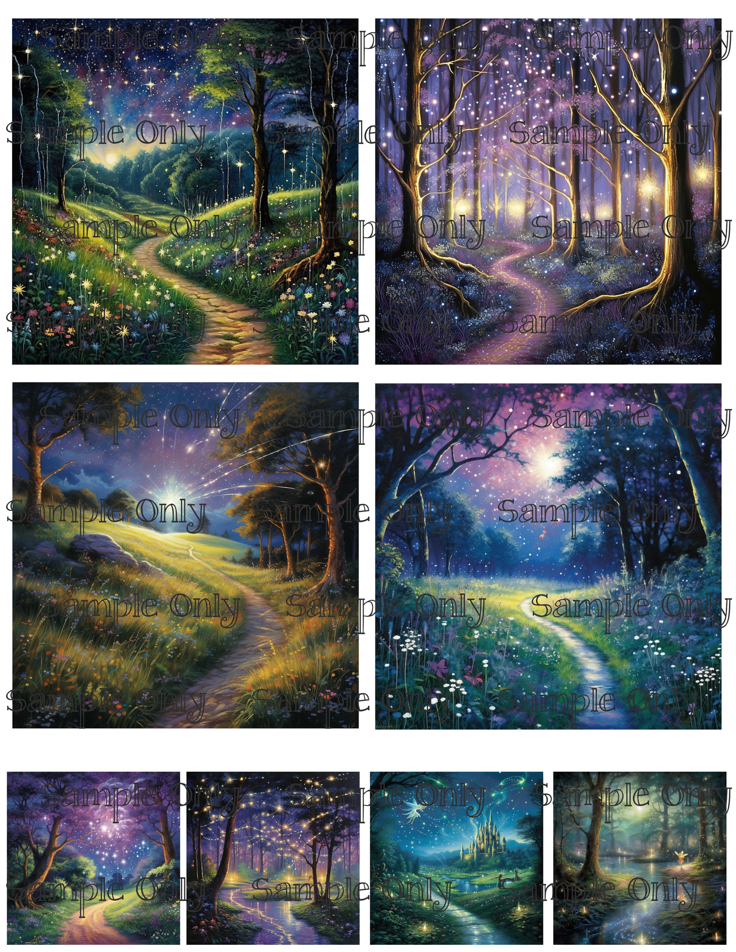 4 Inch Fairy Dust Forest Image Sheet For Polymer Clay Transfer Decal DIGITAL FILE OR PRINTED