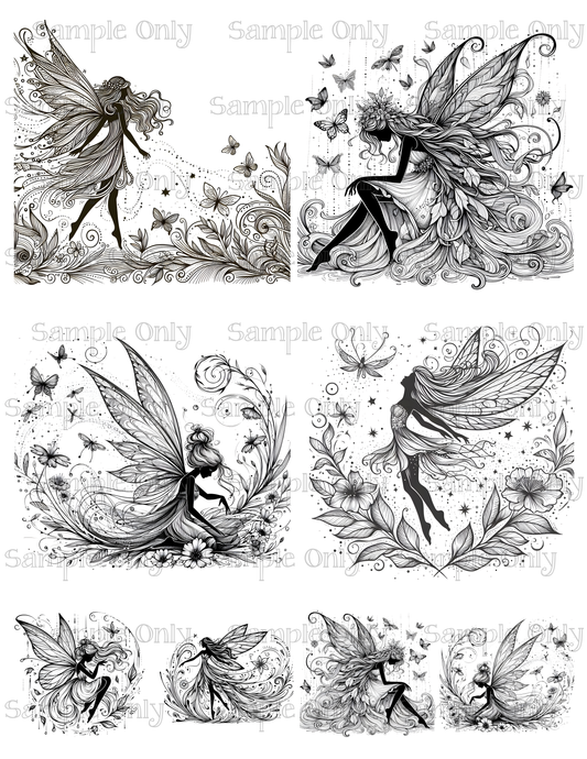 4 Inch Mystical Fairy Image Sheet For Polymer Clay Transfer Decal DIGITAL FILE OR PRINTED