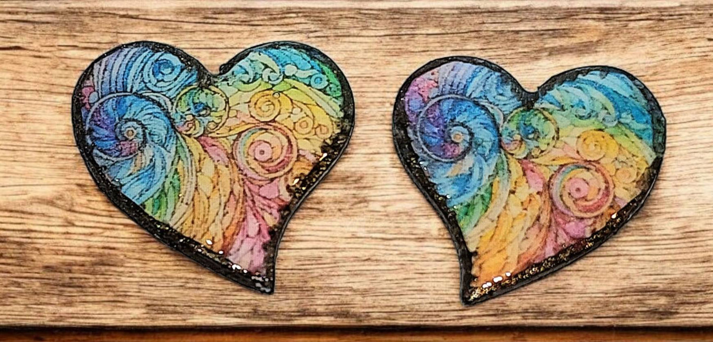 2pc Curved Heart Outline Cutter Set Polymer Clay Cutter 6 Sizes You Choose