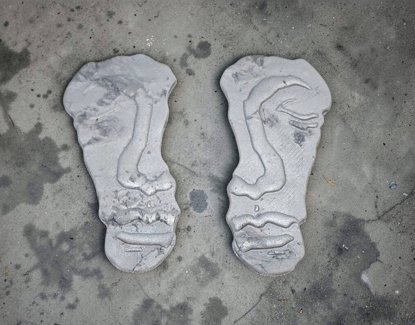 2pc Abstract Half Face Imprint Polymer Clay Cutter 9 Sizes YOU CHOOSE