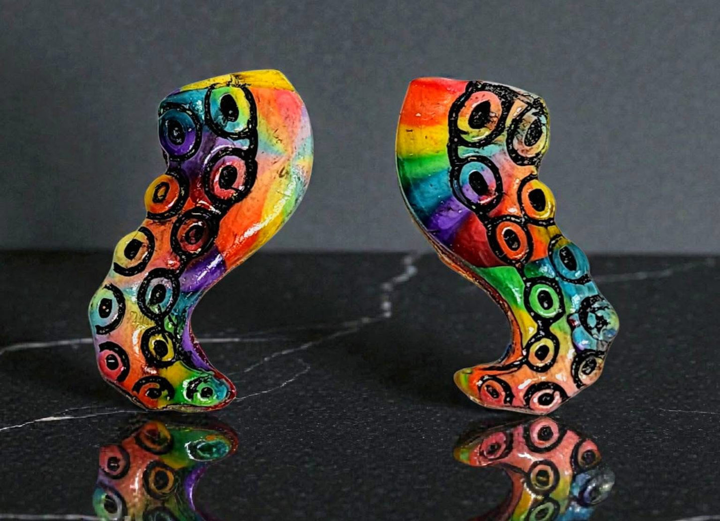 2pc Mirrored Octopus Tentacles Imprint Polymer Clay Cutter Set 5 Sizes You Choose
