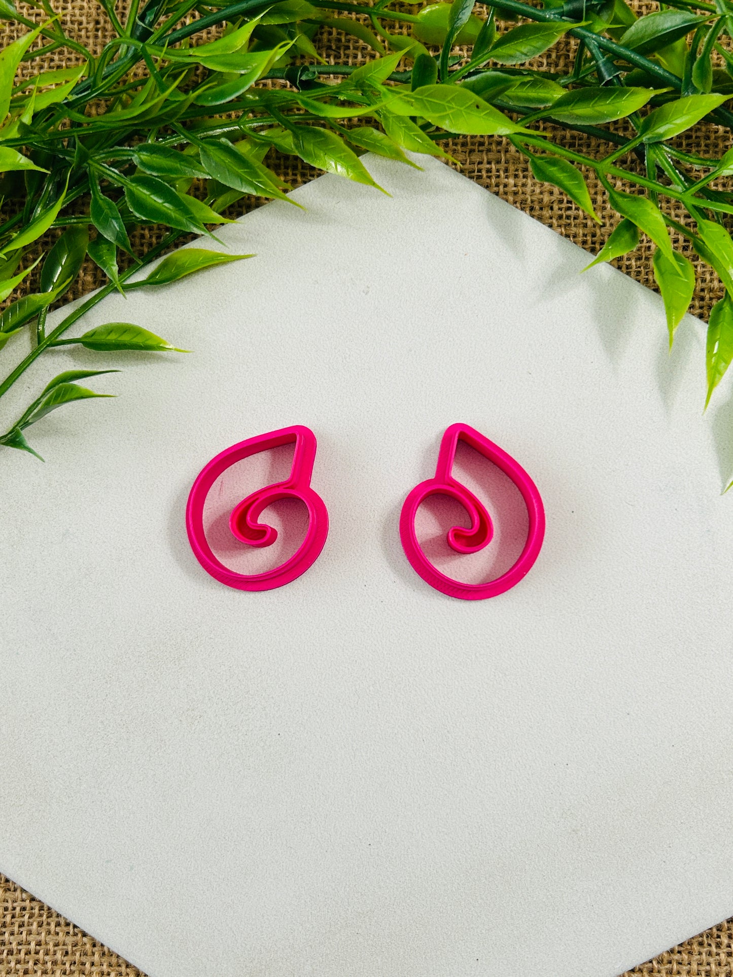 2pc Organic Swirl Outline Cutter Set Polymer Clay Cutter 9 Sizes You Choose