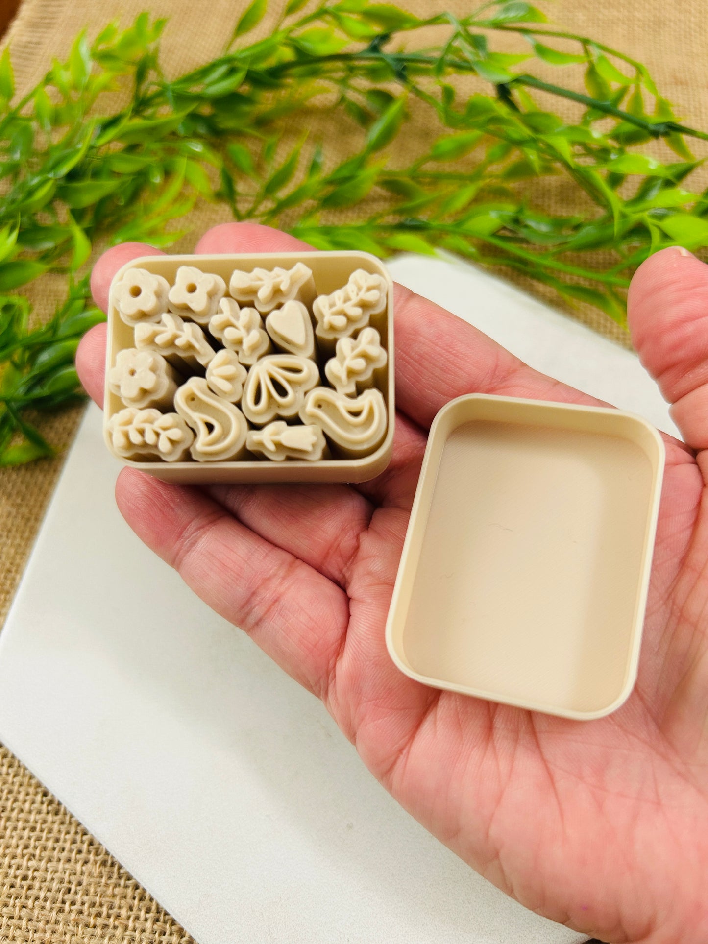 16pc Mini Folk Art Nature Pattern Texture Stamps For Polymer Clay