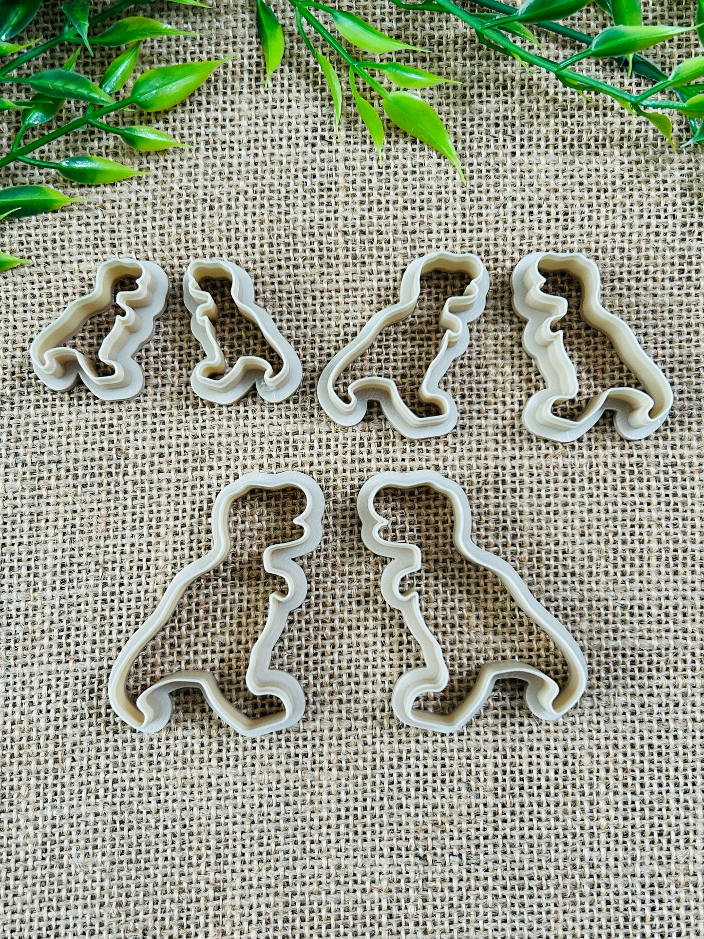 2pc T Rex Tyrannosaurus Dinosaur Outline Cutter Set Polymer Clay Cutter 5 Sizes You Choose