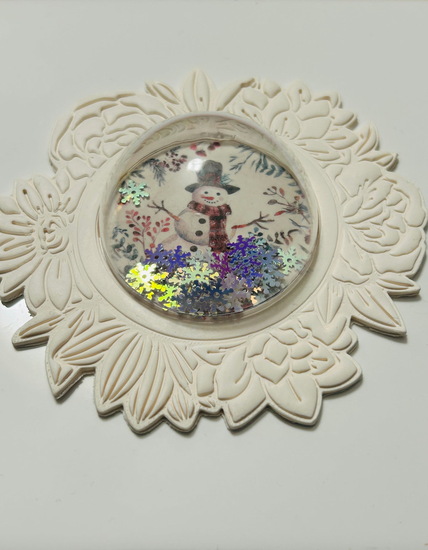 Floral Frame Imprint Ornament Or Trinket Dish Polymer Clay Cutter TPAB