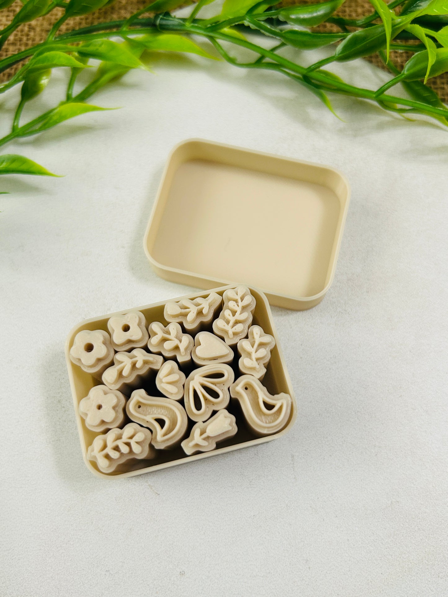 16pc Mini Folk Art Nature Pattern Texture Stamps For Polymer Clay