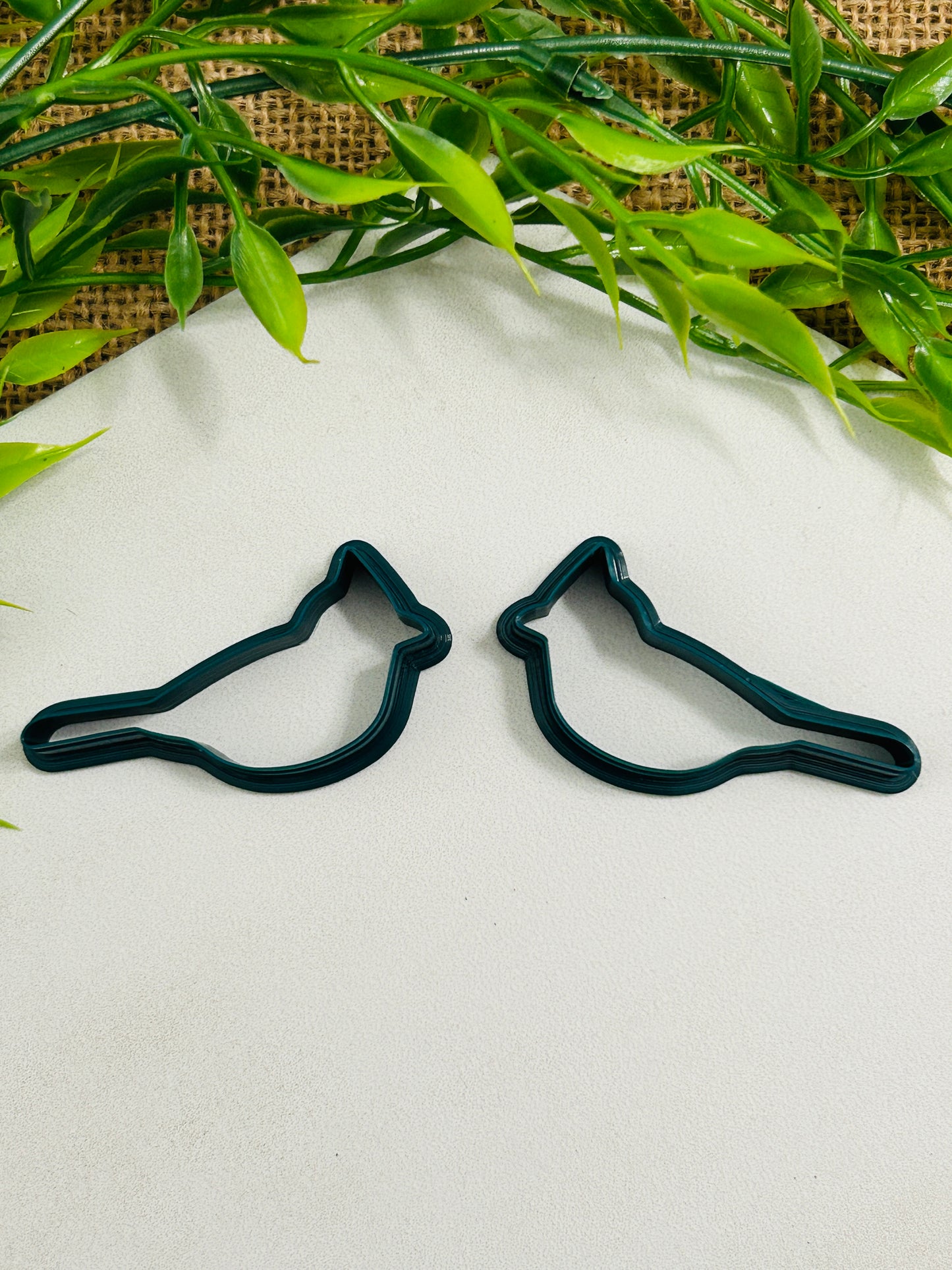 2pc Jen's Cardinal Bird Polymer Clay Outline Cutter Set 4 Sizes Available You Choose