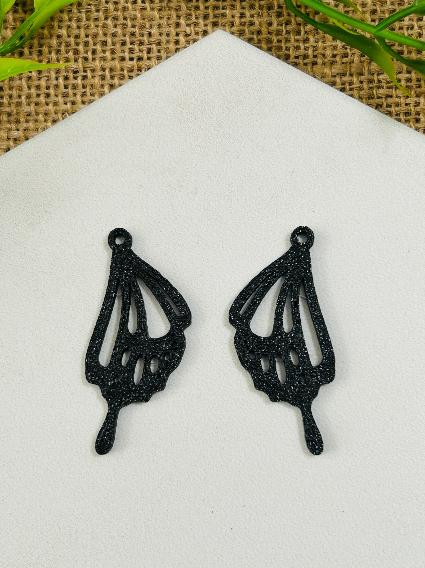 6Pcs Butterfly Wing Blank Stained Glass Earring or Pendant Findings 5 Styles YOU CHOOSE