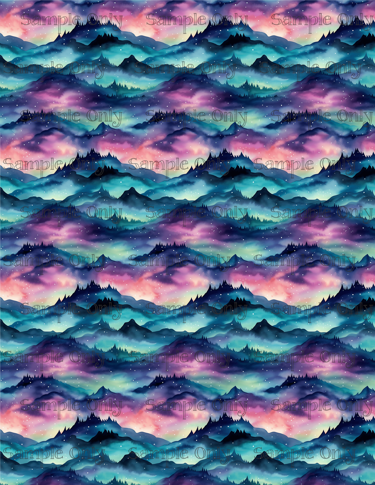 Northern Lights Aurora Borealis Mountain Pattern Set 2 Image Sheet For Polymer Clay Transfer Decal DIGITAL FILE OR PRINTED