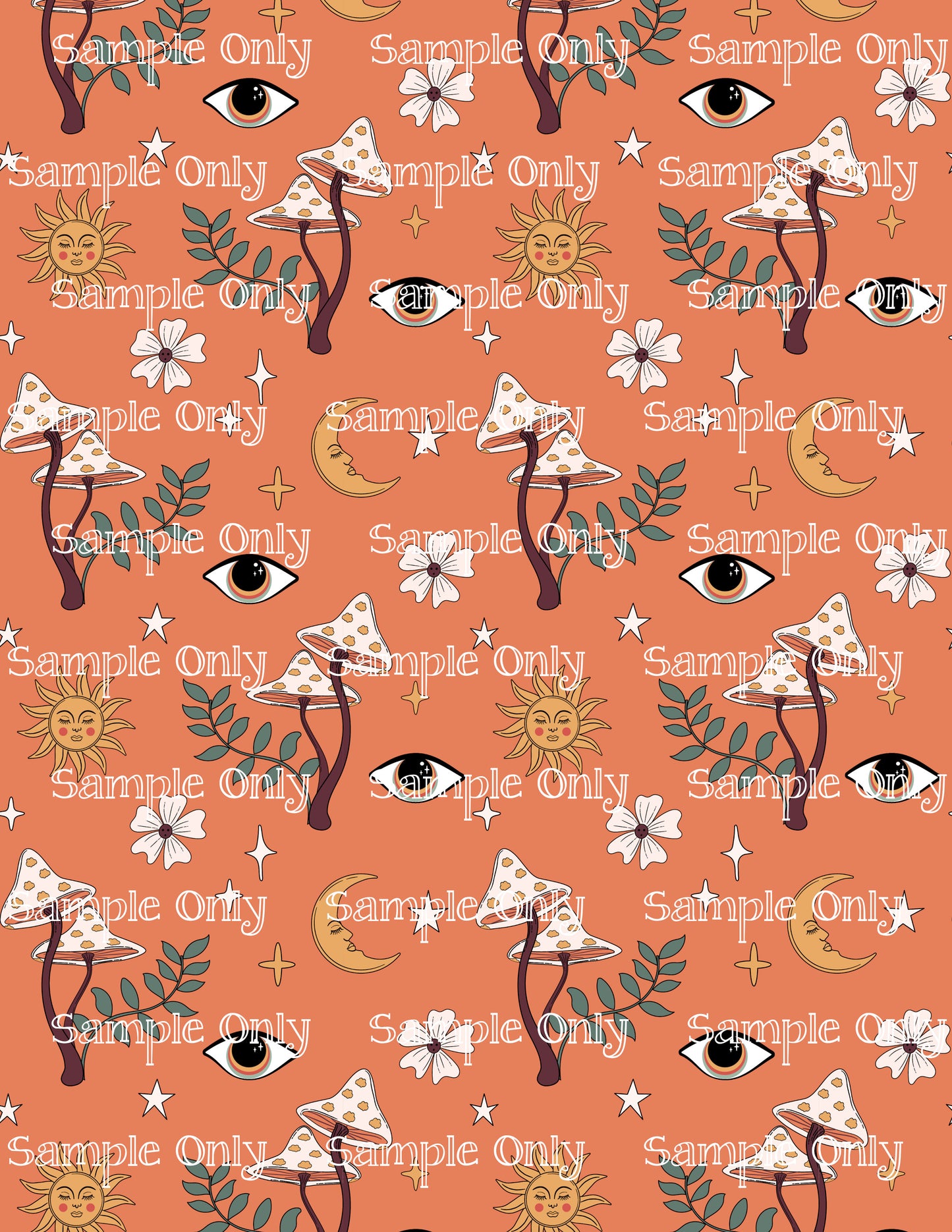 Boho Celestial Mushroom Floral Image Sheet For Polymer Clay Transfer Decal DIGITAL FILE OR PRINTED Boho10