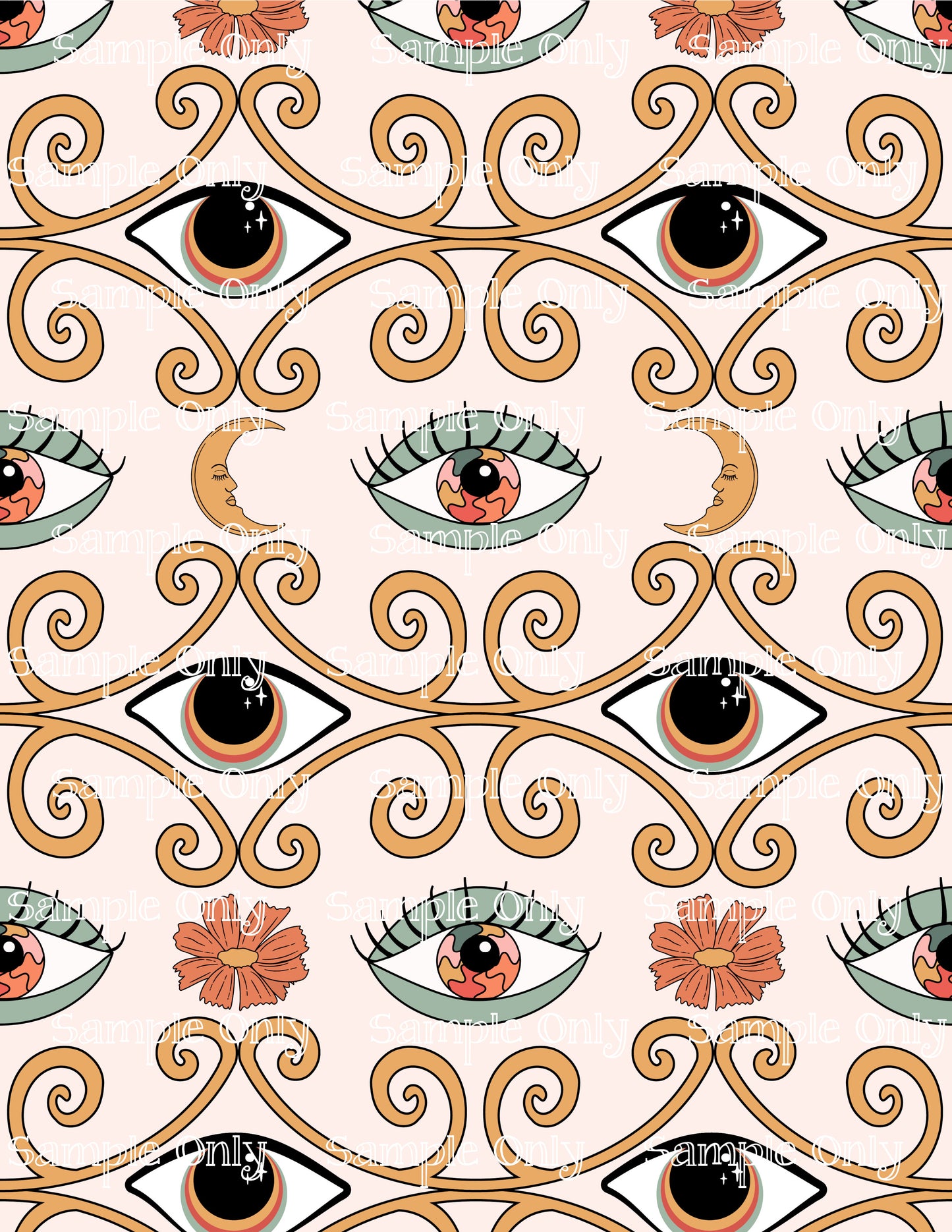 Boho Floral Eyes Image Sheet For Polymer Clay Transfer Decal DIGITAL FILE OR PRINTED Boho6