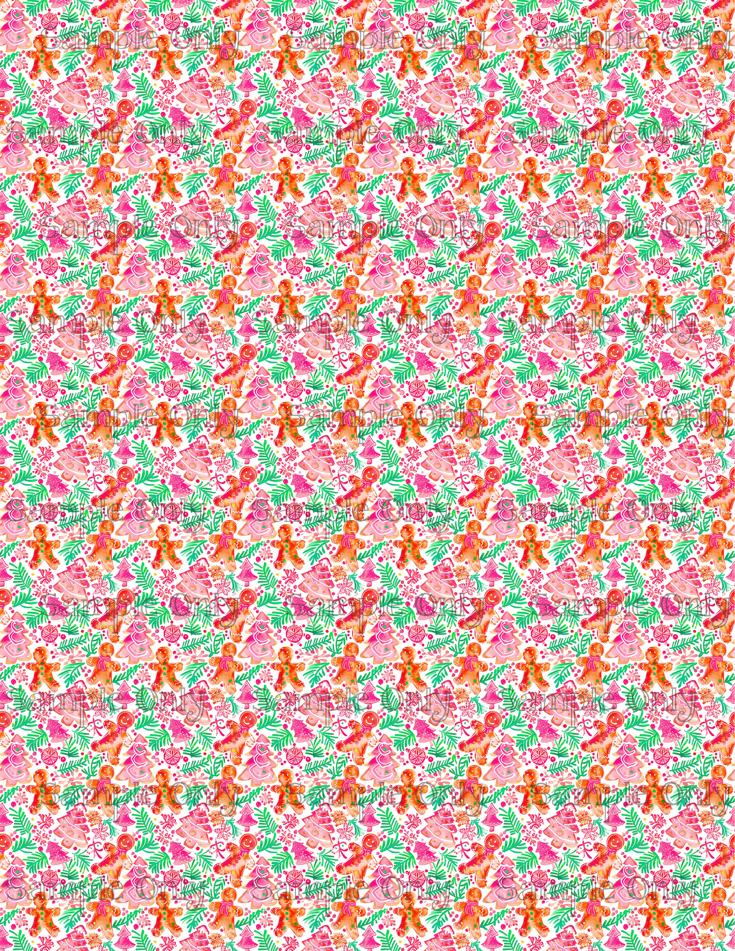 Bright Gingerbread Pattern Image Sheet For Polymer Clay Transfer Decal DIGITAL FILE OR PRINTED