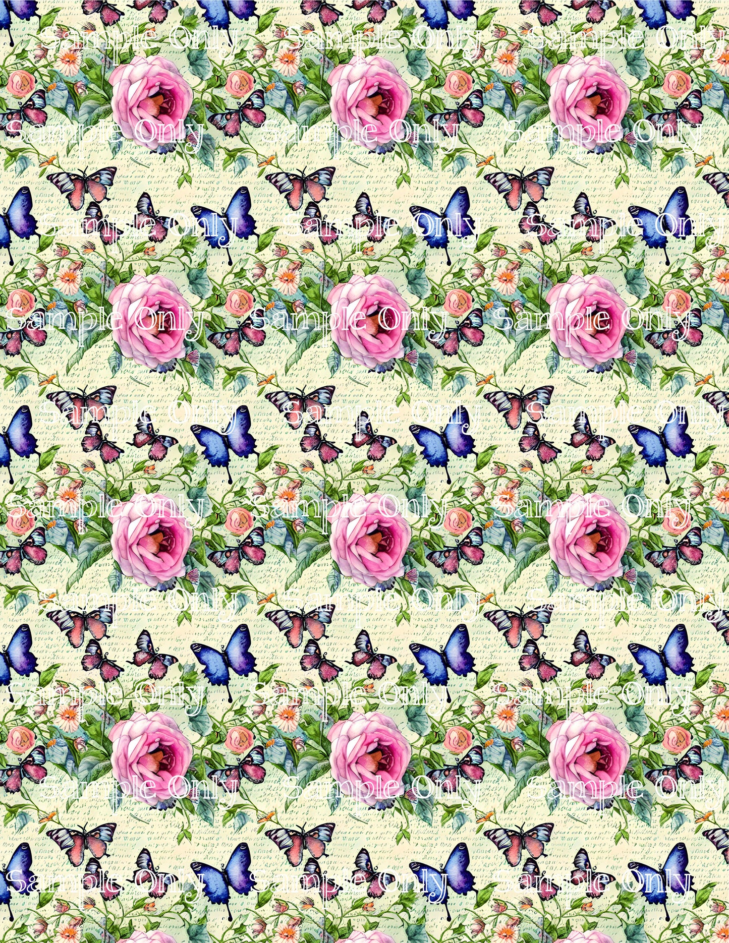 Butterfly Rose Floral Image Sheet For Polymer Clay Transfer Decal DIGITAL FILE OR PRINTED BF02