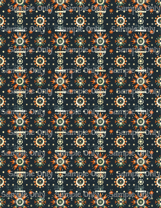 Aztec Serenity Pattern PRINTED Image Sheet For Polymer Clay Transfer Decal 4 STYLES TO CHOOSE FROM Clay Boutique x LLG Collab