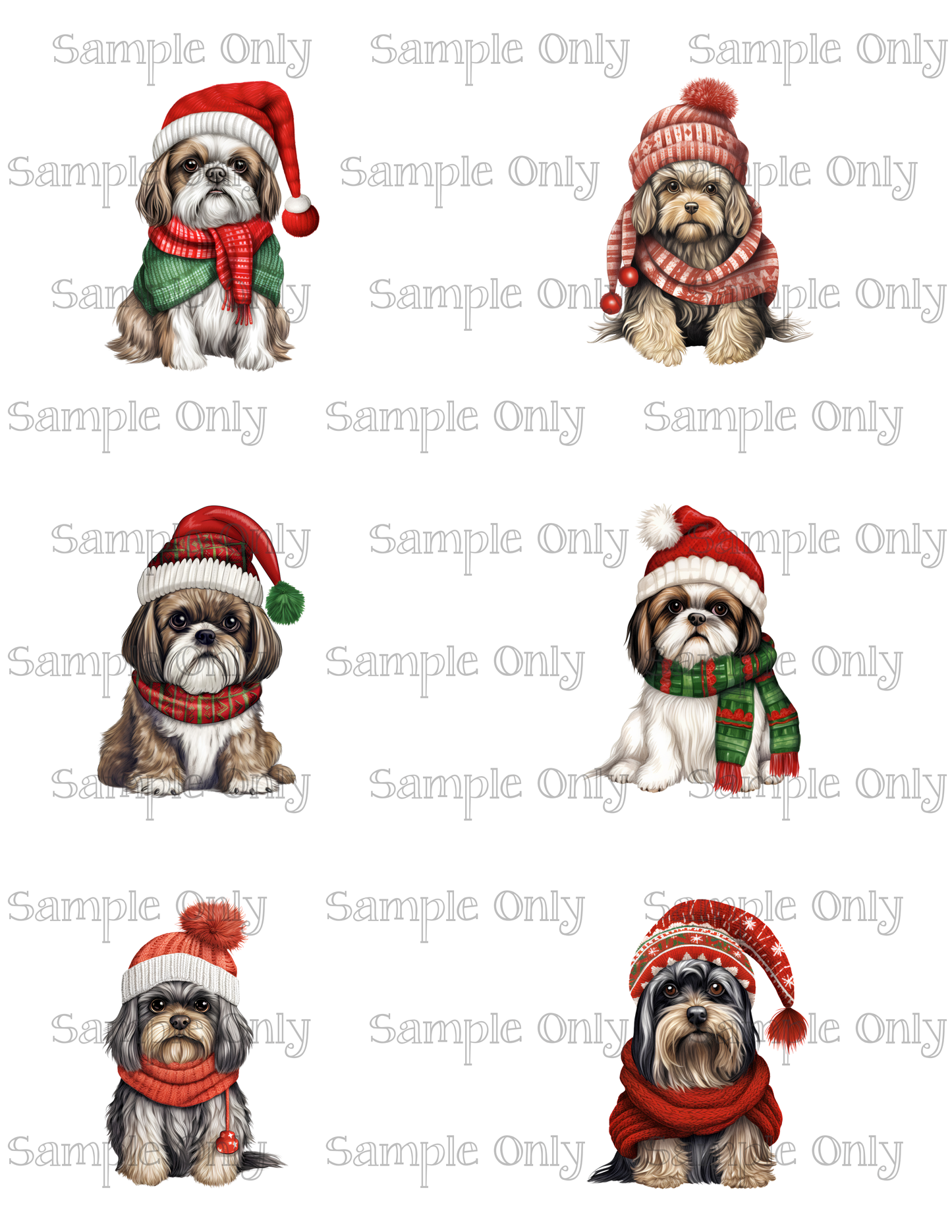 2.5 Inch Small Dogs 02 Image Sheet For Polymer Clay Transfer Decal DIGITAL FILE OR PRINTED