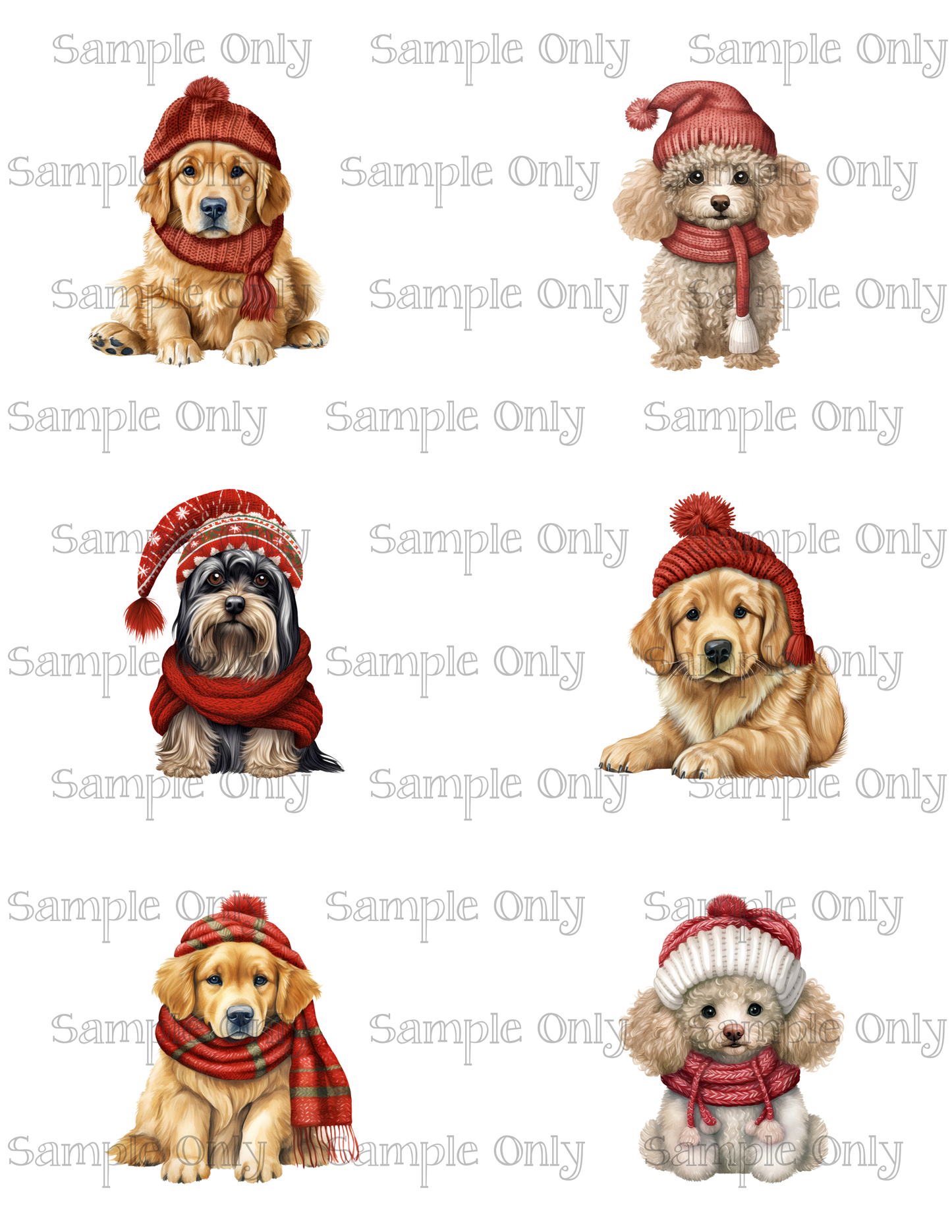 2.5 Inch Small Dogs 03 Image Sheet For Polymer Clay Transfer Decal DIGITAL FILE OR PRINTED