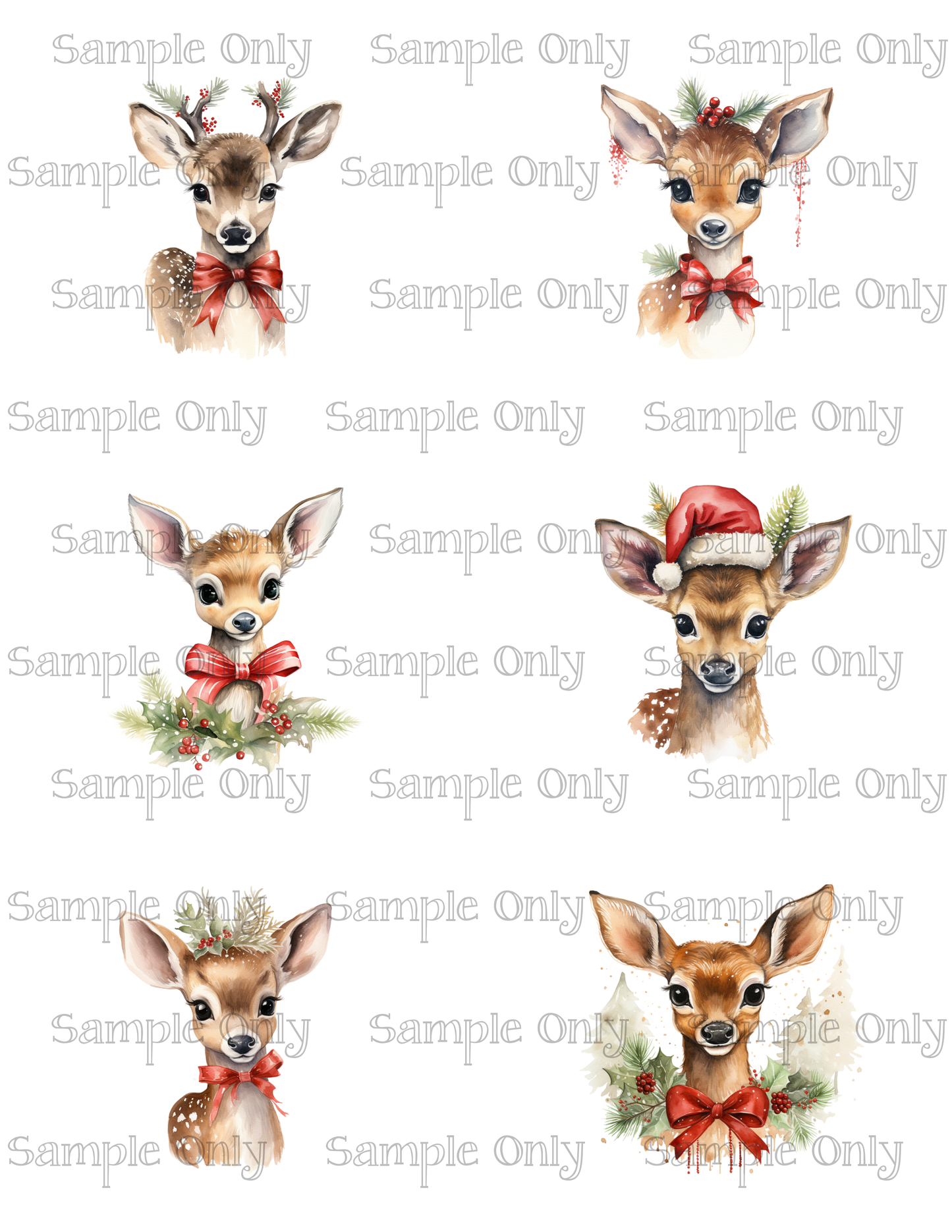 2.5 Inch Deer Fawn 03 Image Sheet For Polymer Clay Transfer Decal DIGITAL FILE OR PRINTED