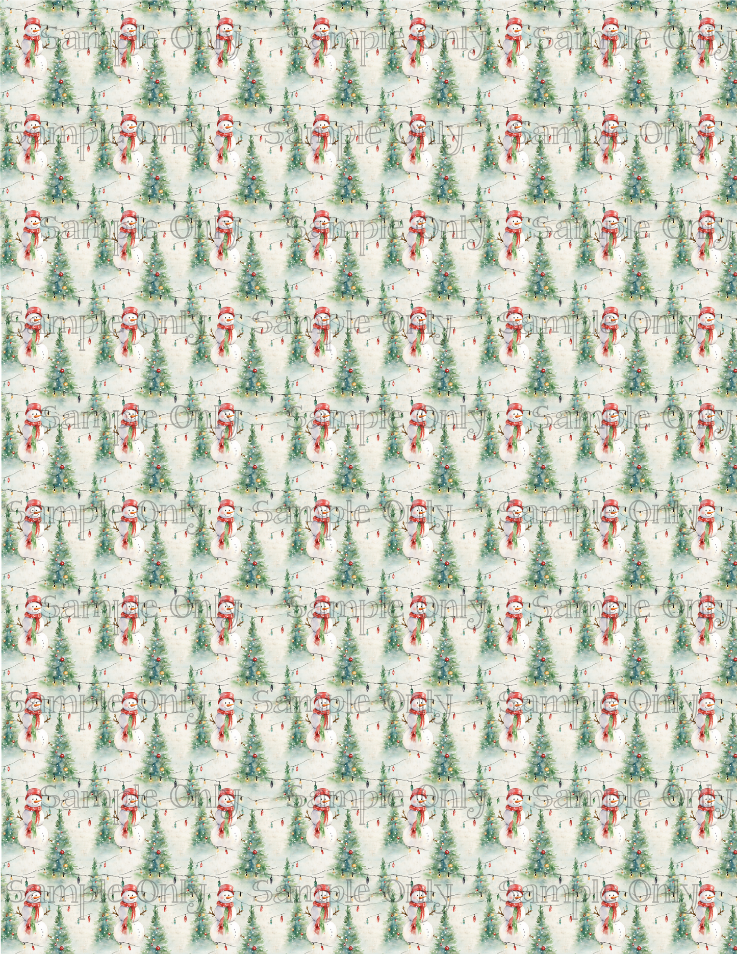 Christmas Snowman 01 Pattern Image Sheet For Polymer Clay Transfer Decal DIGITAL FILE OR PRINTED