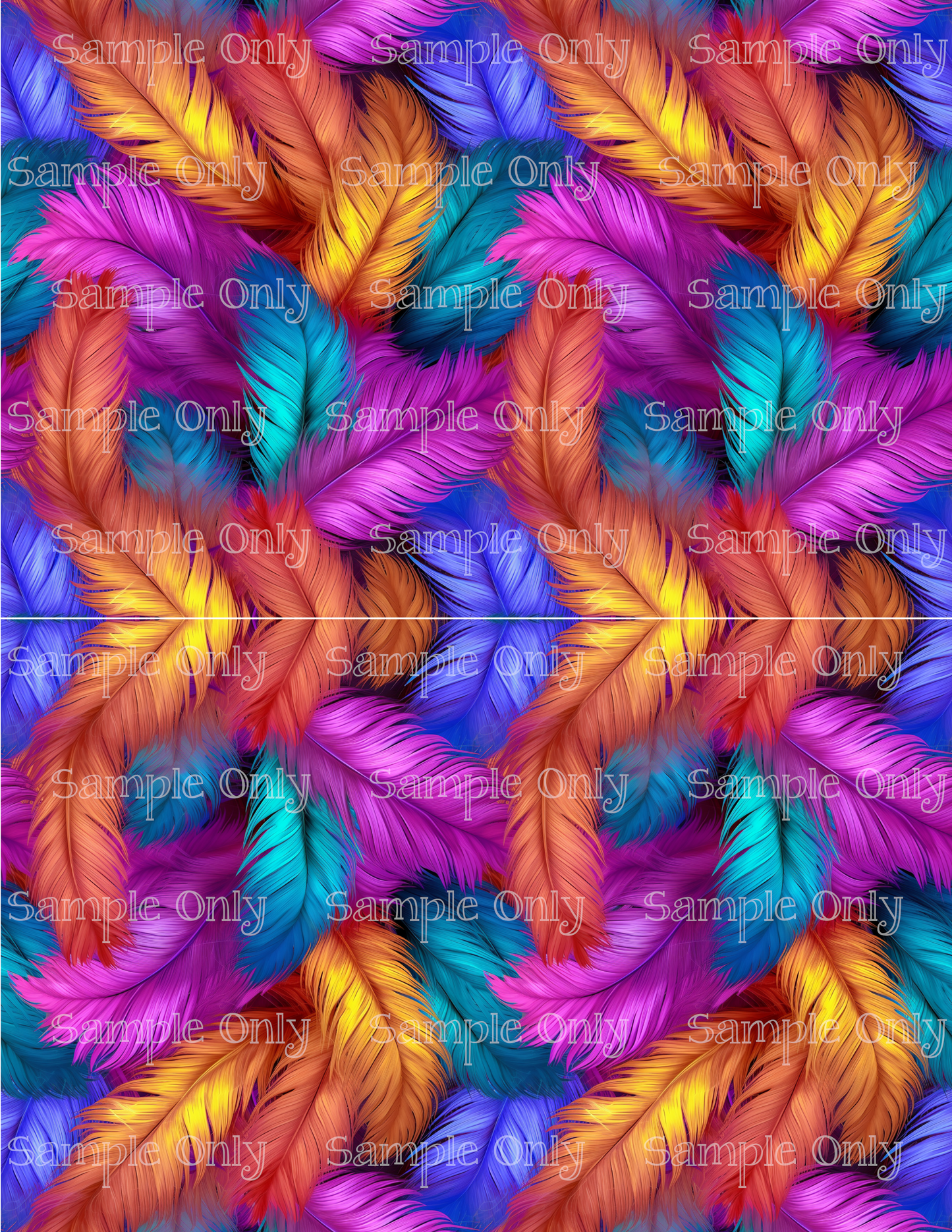 Colorful Feathers Set-06 Image Sheet For Polymer Clay Transfer Decal DIGITAL FILE OR PRINTED
