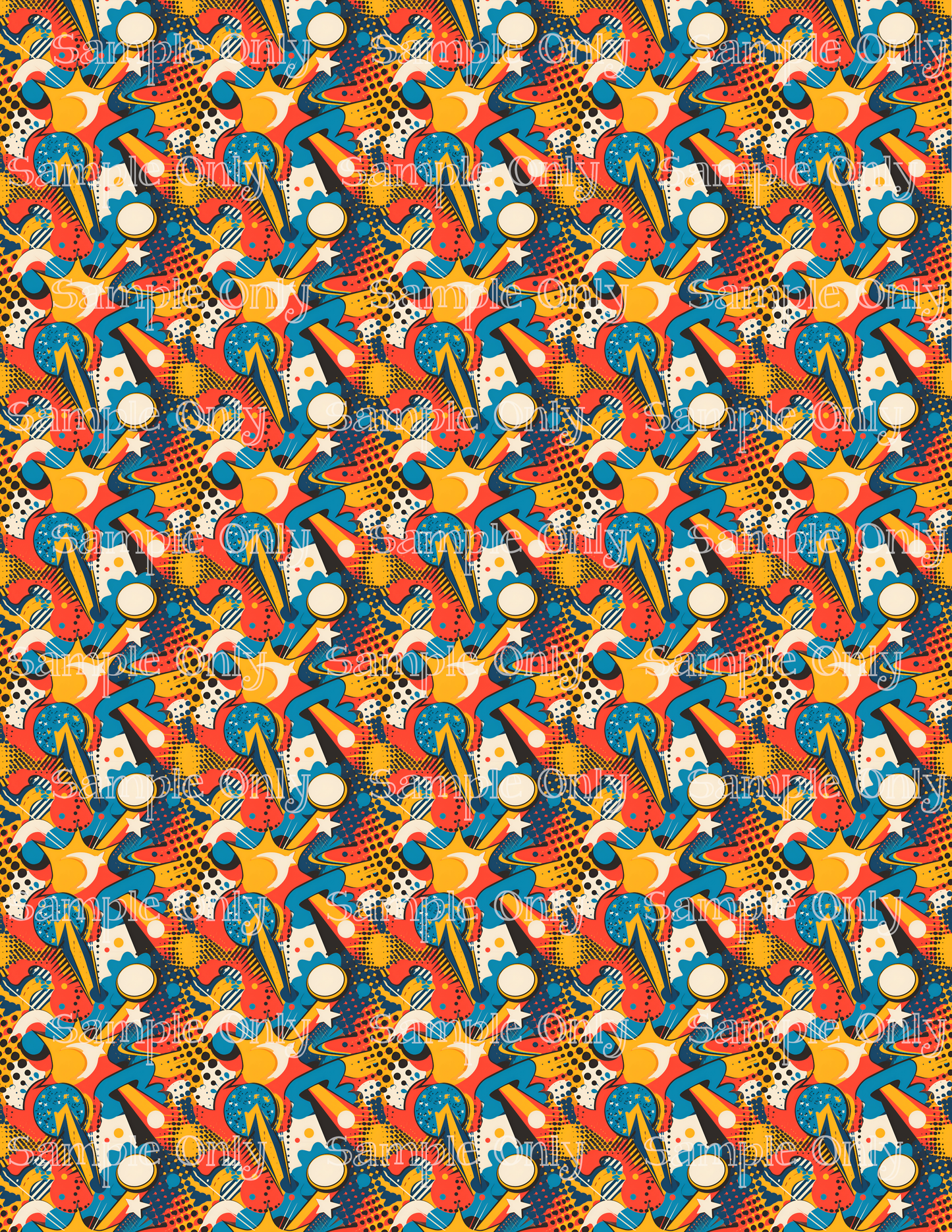 Comic Vibes Set-02 Pattern Image Sheet For Polymer Clay Transfer Decal DIGITAL FILE OR PRINTED