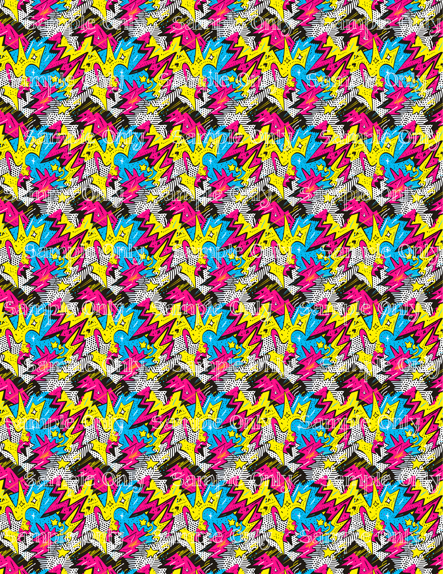 Comic Vibes Set-05 Pattern Image Sheet For Polymer Clay Transfer Decal DIGITAL FILE OR PRINTED