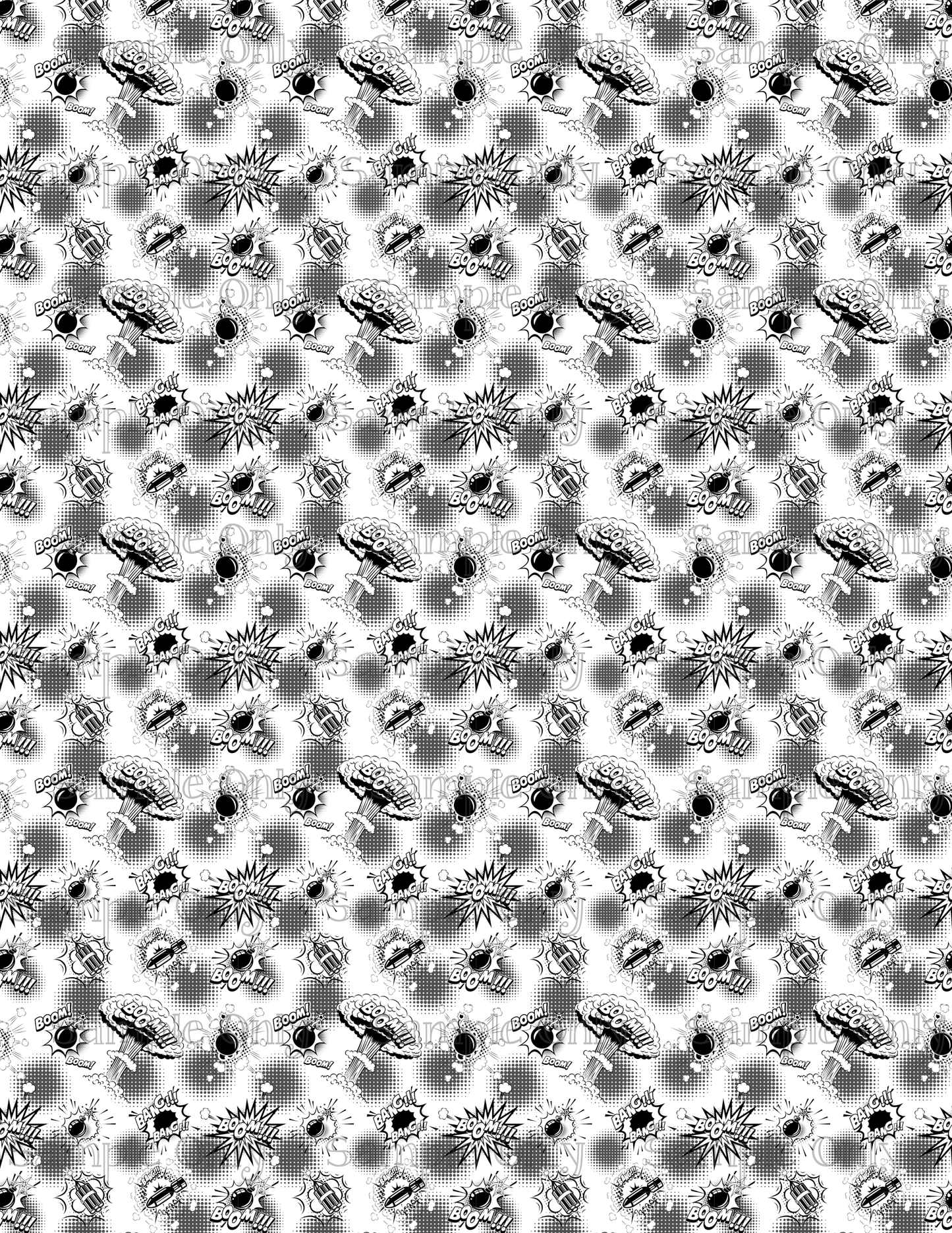 Comic Vibes Set-08 Pattern Image Sheet For Polymer Clay Transfer Decal DIGITAL FILE OR PRINTED