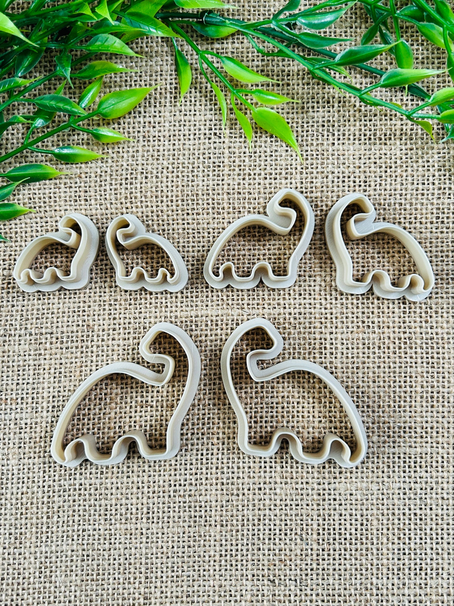 2pc Brachiosaurus Dinosaur Outline Cutter Set Polymer Clay Cutter 5 Sizes You Choose