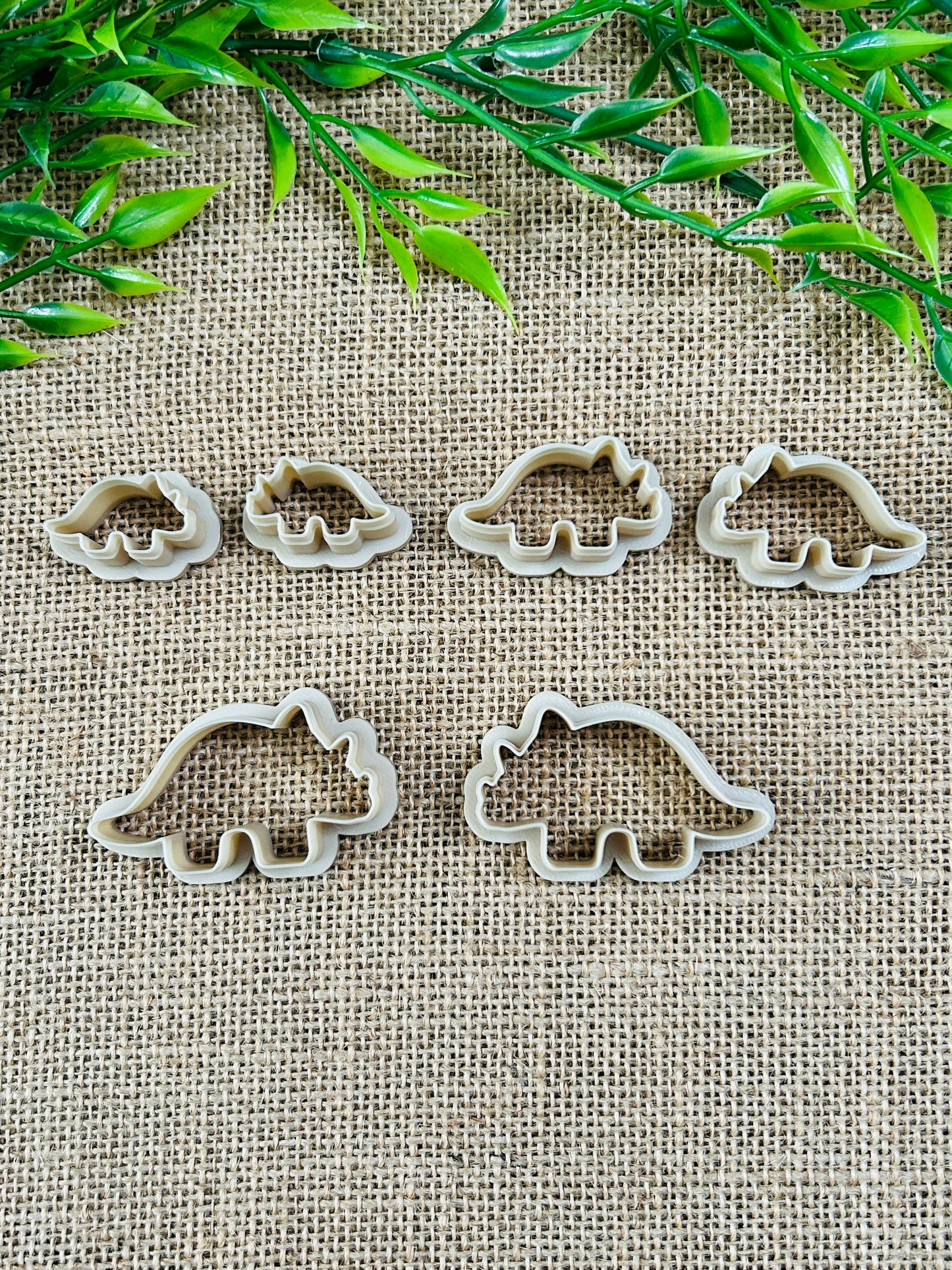 2pc Triceratops Dinosaur Outline Cutter Set Polymer Clay Cutter 5 Sizes You Choose
