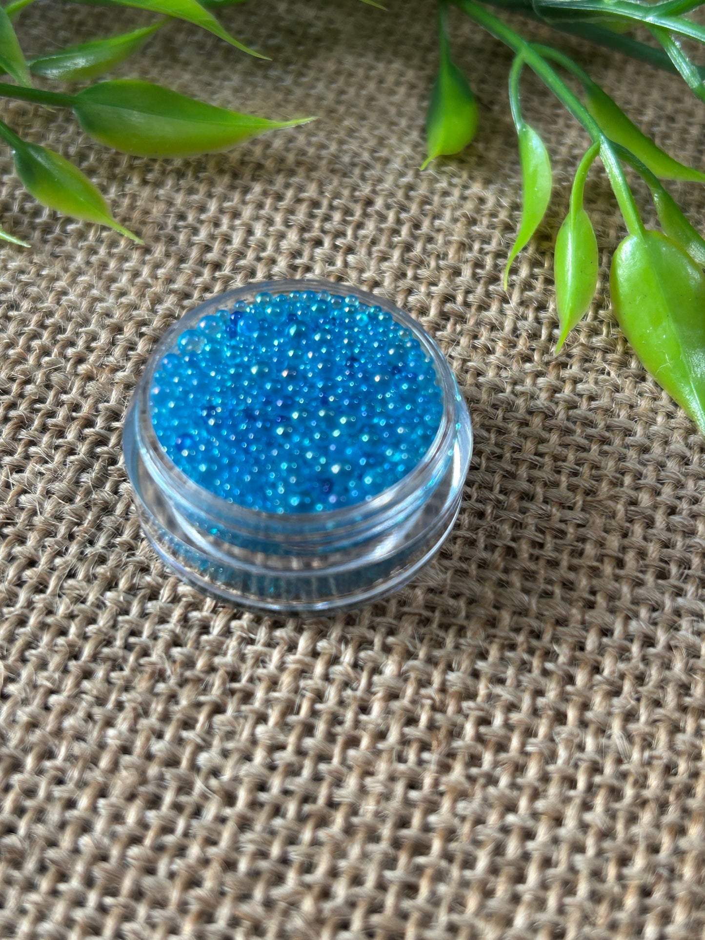5 Gram Jar Iridescent Clear Glass Faux Bubble Caviar No Hole Micro Beads Round Pebbles Mixed Sizes 4 COLORS YOU CHOOSE