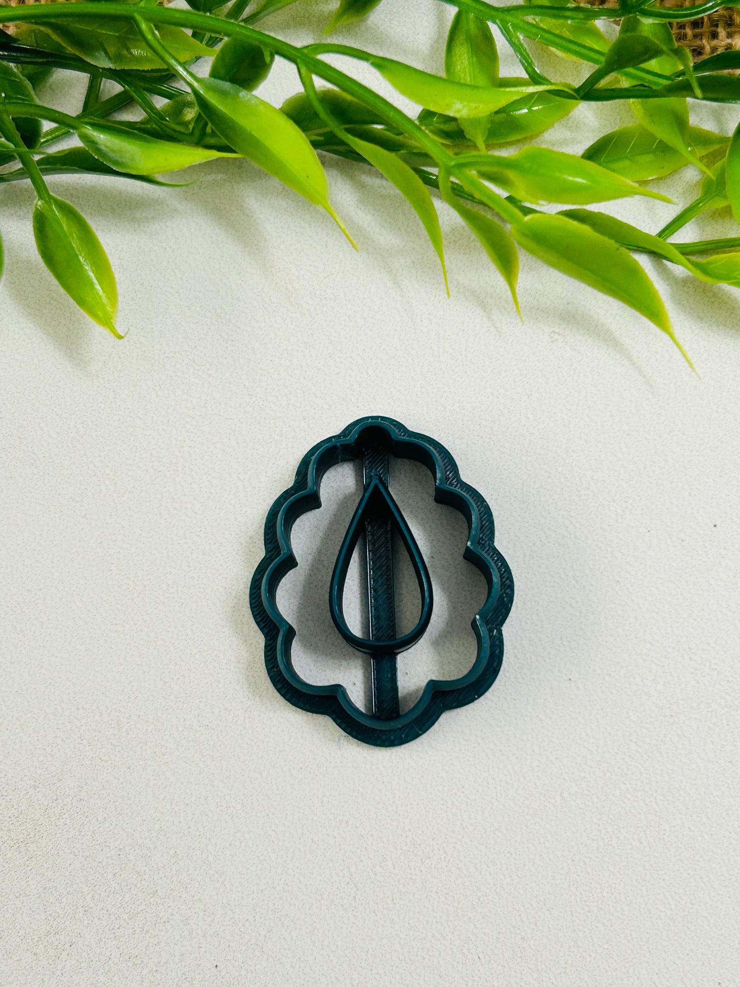 Scallop Teardrop Cut Out Open Center Polymer Clay Cutter 2 Sizes You Choose