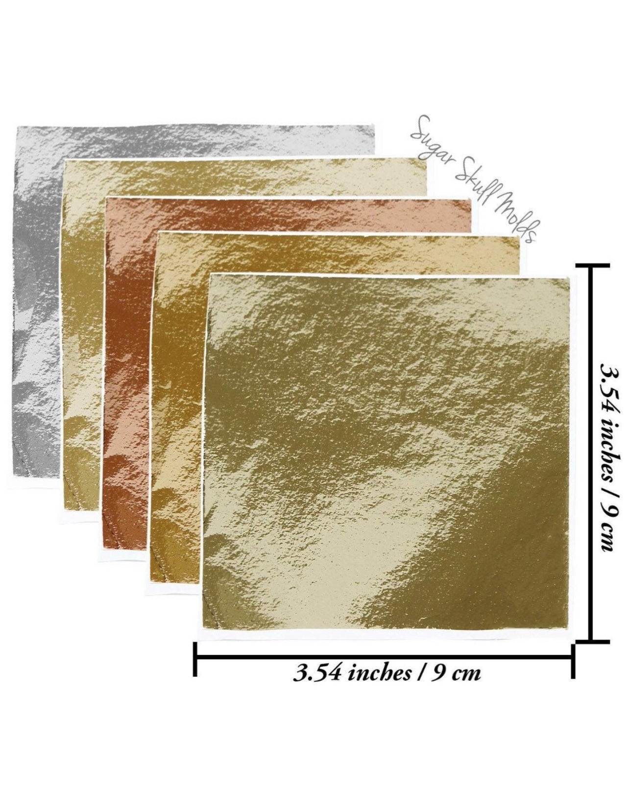 25 Sheets Of Metal Composition Foil Leaf Sheets Gold Copper Silver