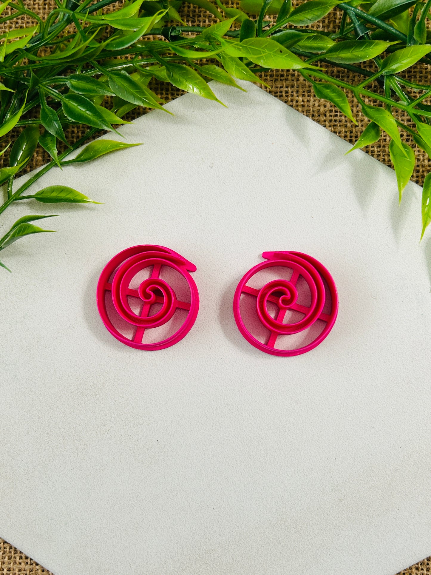 2pc Round Spiral Outline Cutter Set Polymer Clay Cutter 7 Sizes You Choose