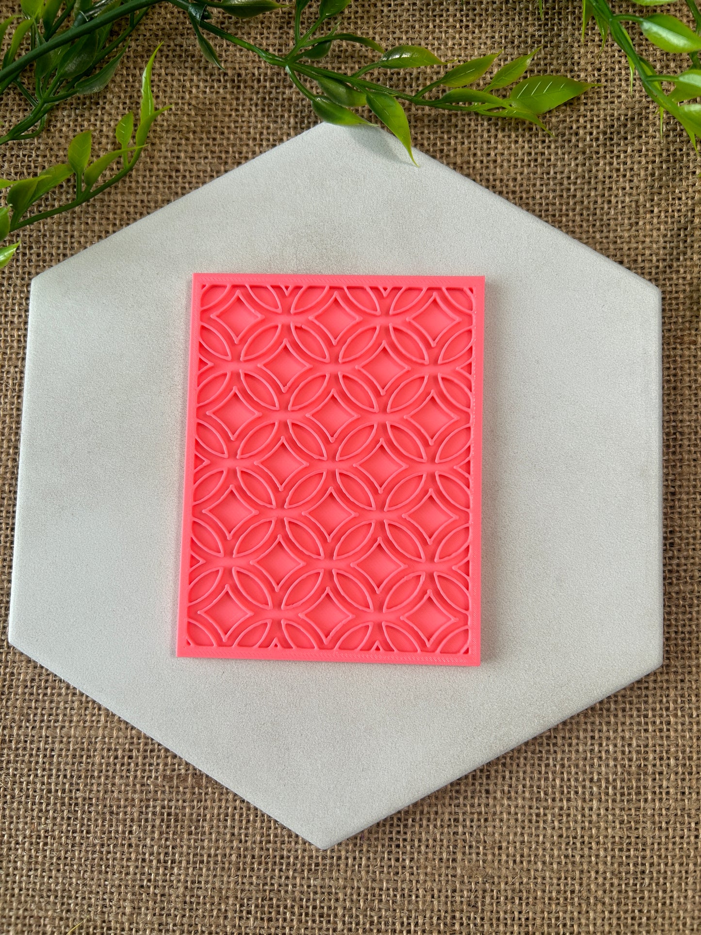 Modern Screen Pattern Texture Stamp For Polymer Clay