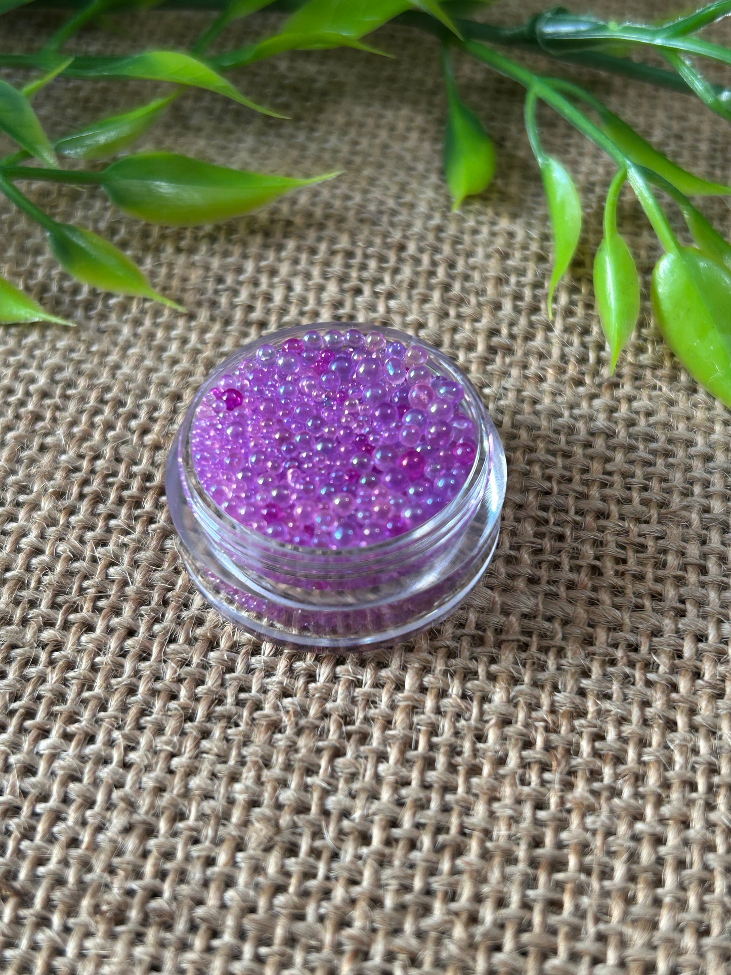 5 Gram Jar Iridescent Clear Glass Faux Bubble Caviar No Hole Micro Beads Round Pebbles Mixed Sizes 4 COLORS YOU CHOOSE