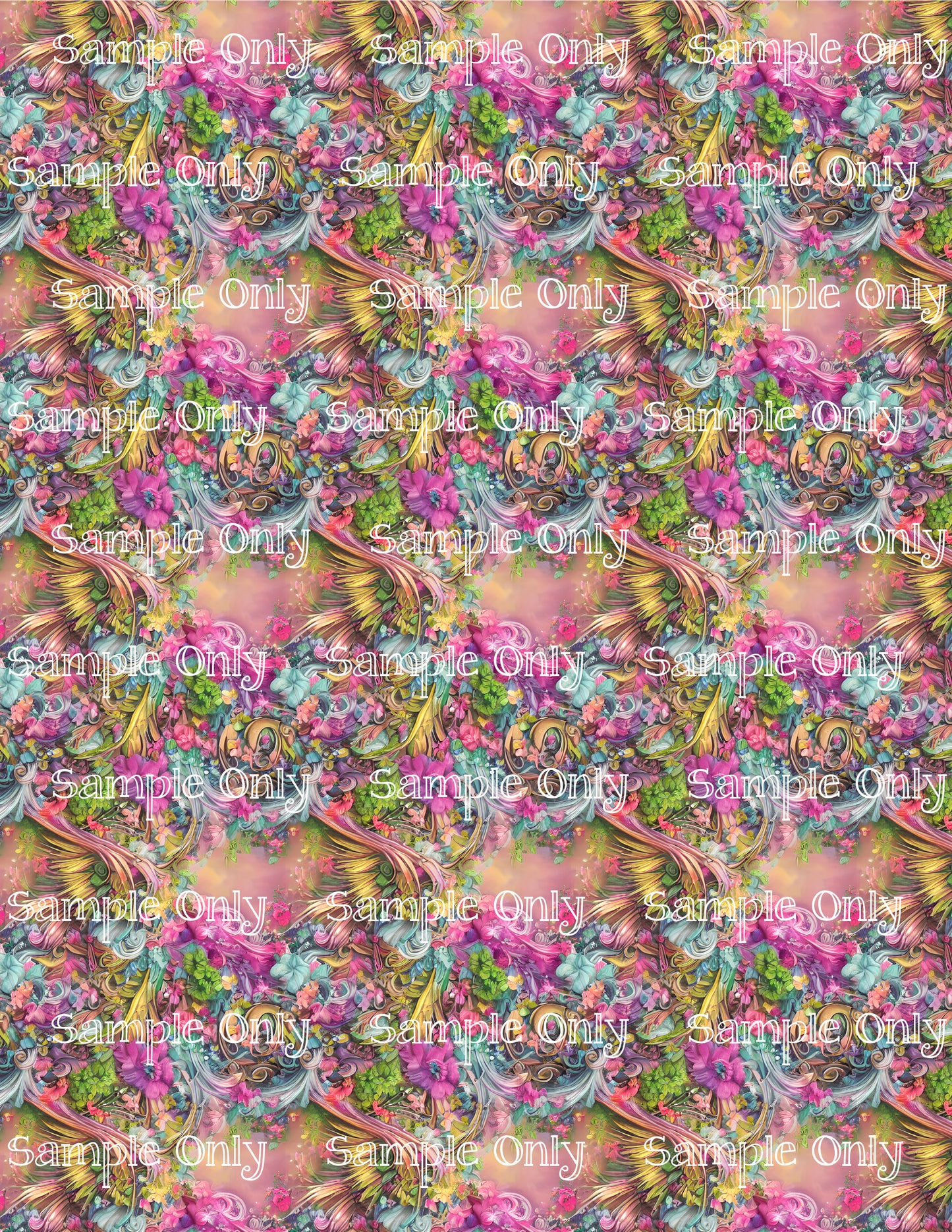 Fantasy Psychedelic Floral Image Sheet For Polymer Clay Transfer Decal DIGITAL FILE OR PRINTED FF09