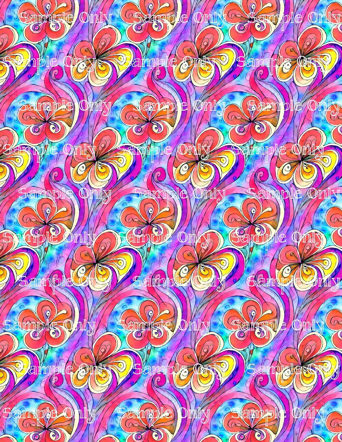 Fantasy Psychedelic Swirl Image Sheet For Polymer Clay Transfer Decal DIGITAL FILE OR PRINTED PS10