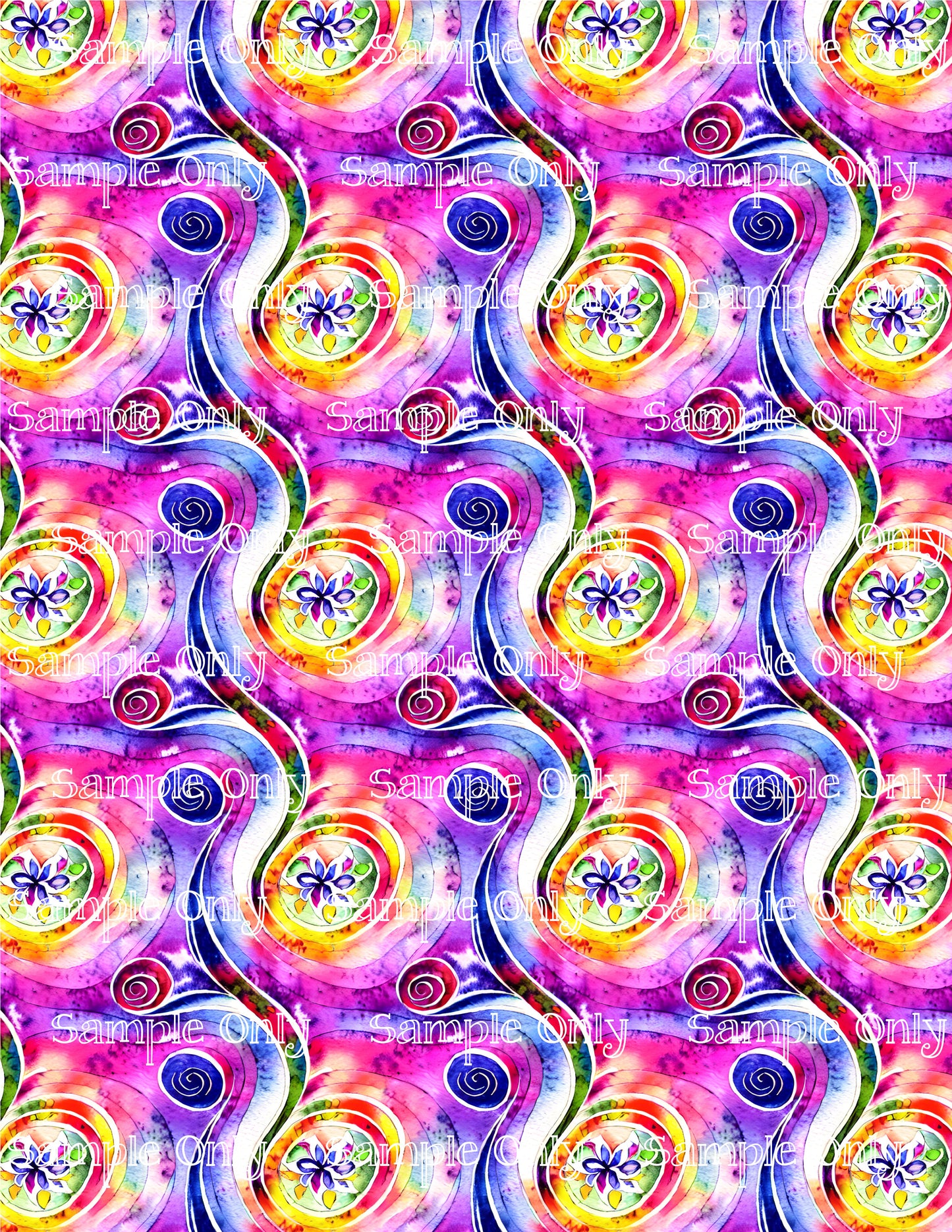 Floral Fantasy Psychedelic Swirl Image Sheet For Polymer Clay Transfer Decal DIGITAL FILE OR PRINTED PS06