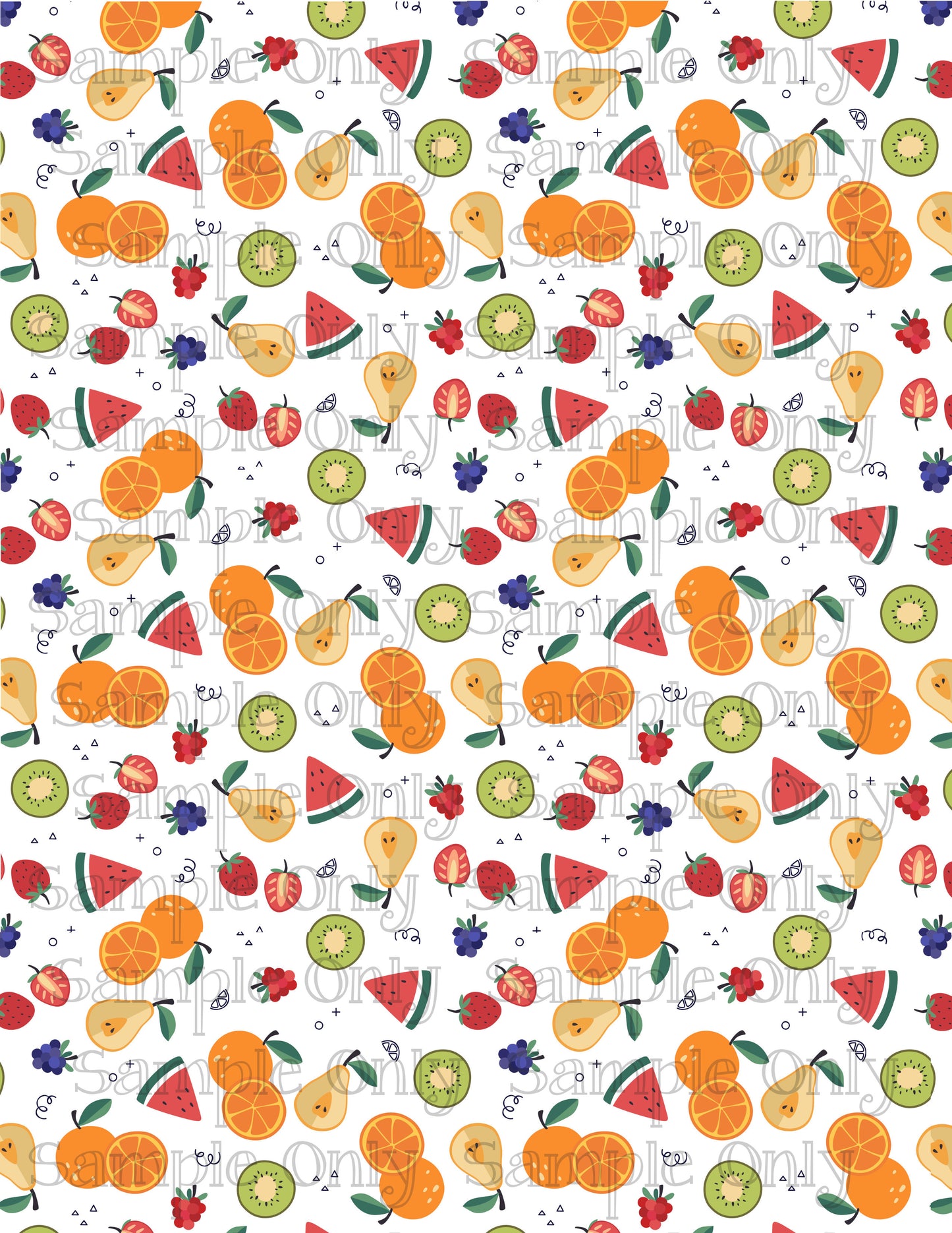 Assorted Fruit Pattern Image Sheet For Polymer Clay Transfer Decal DIGITAL FILE OR PRINTED