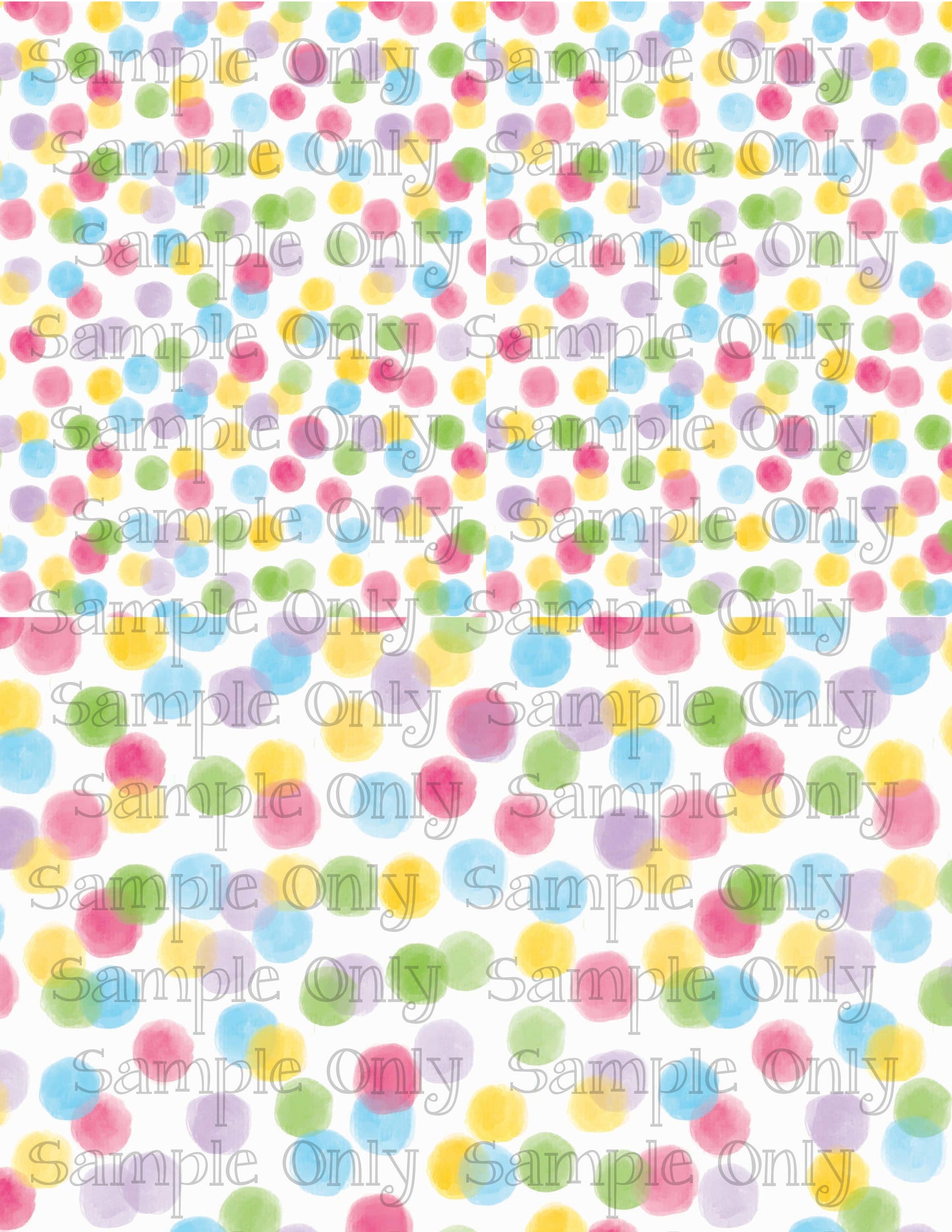 Pastel Rainbow Painted Polka Dots Pattern Image Sheet For Polymer Clay Transfer Decal DIGITAL FILE OR PRINTED
