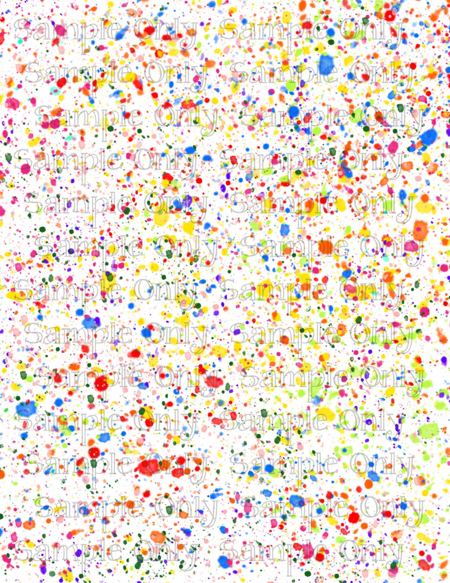 Rainbow Paint Splatter Pattern Image Sheet For Polymer Clay Transfer Decal DIGITAL FILE OR PRINTED